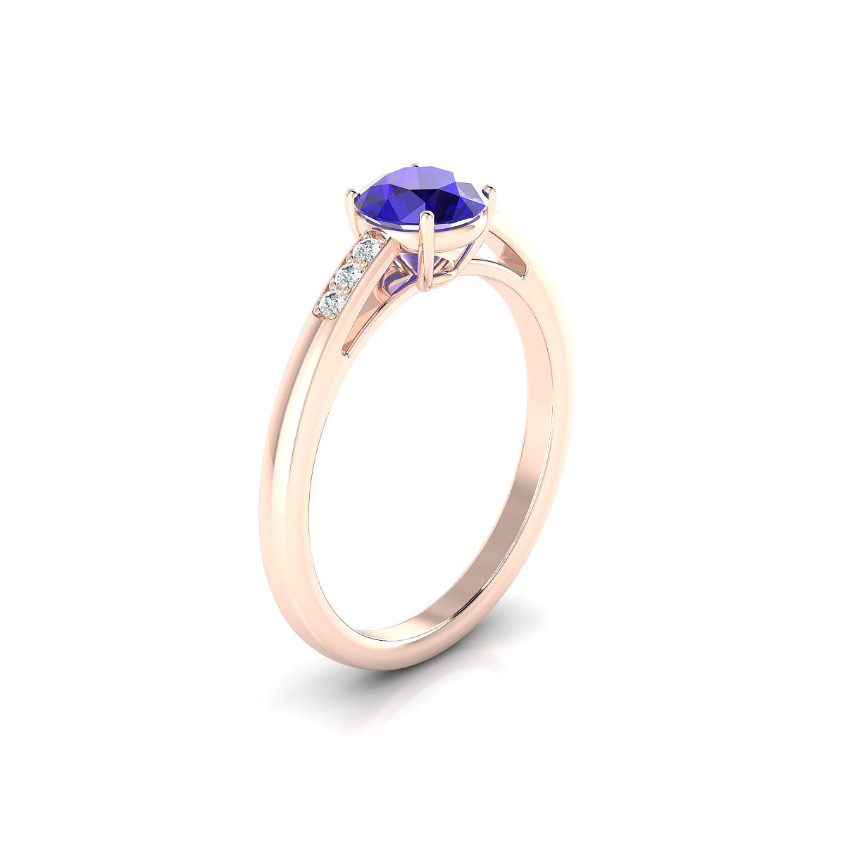 Exquisite | 18k Rose Gold 6 mm Round Tanzanite Ring