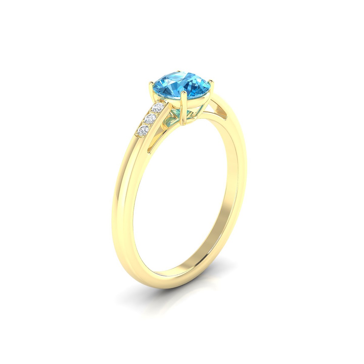 Exquisite | 18k Yellow Gold 6 mm Round Topaz Ring