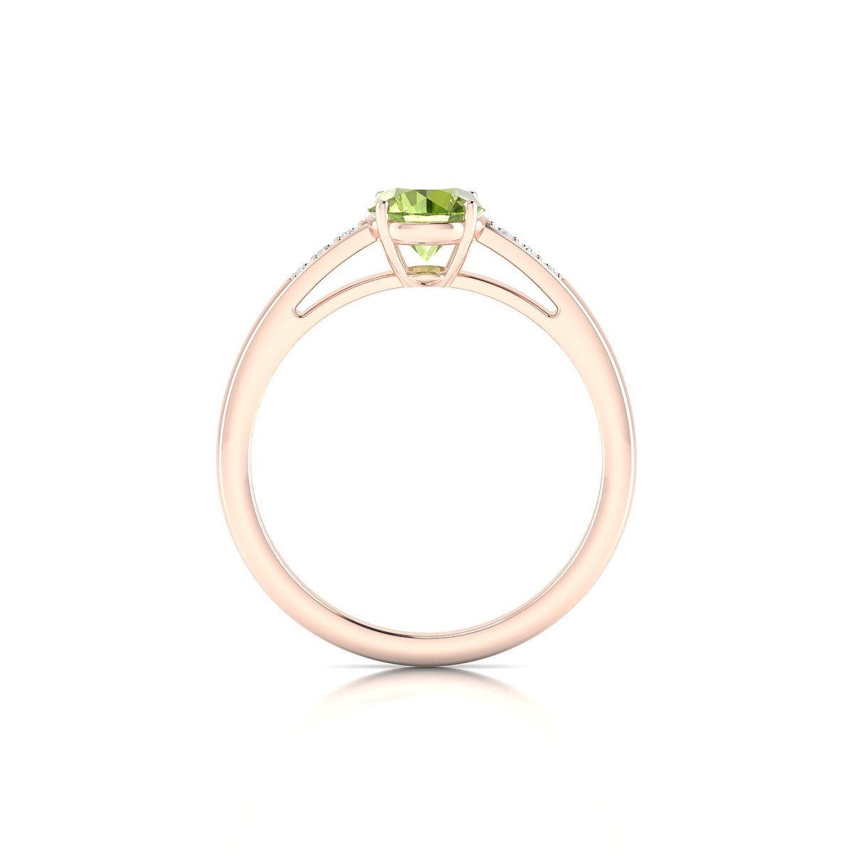 Exquisite | 18k Rose Gold 6 mm Round Peridot Ring