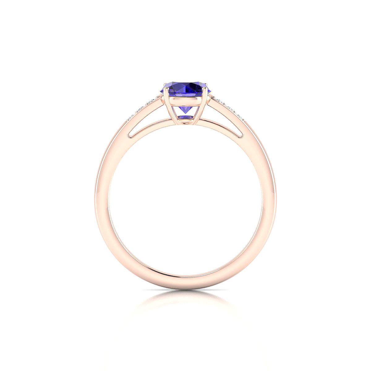 Exquisite | 18k Rose Gold 6 mm Round Tanzanite Ring