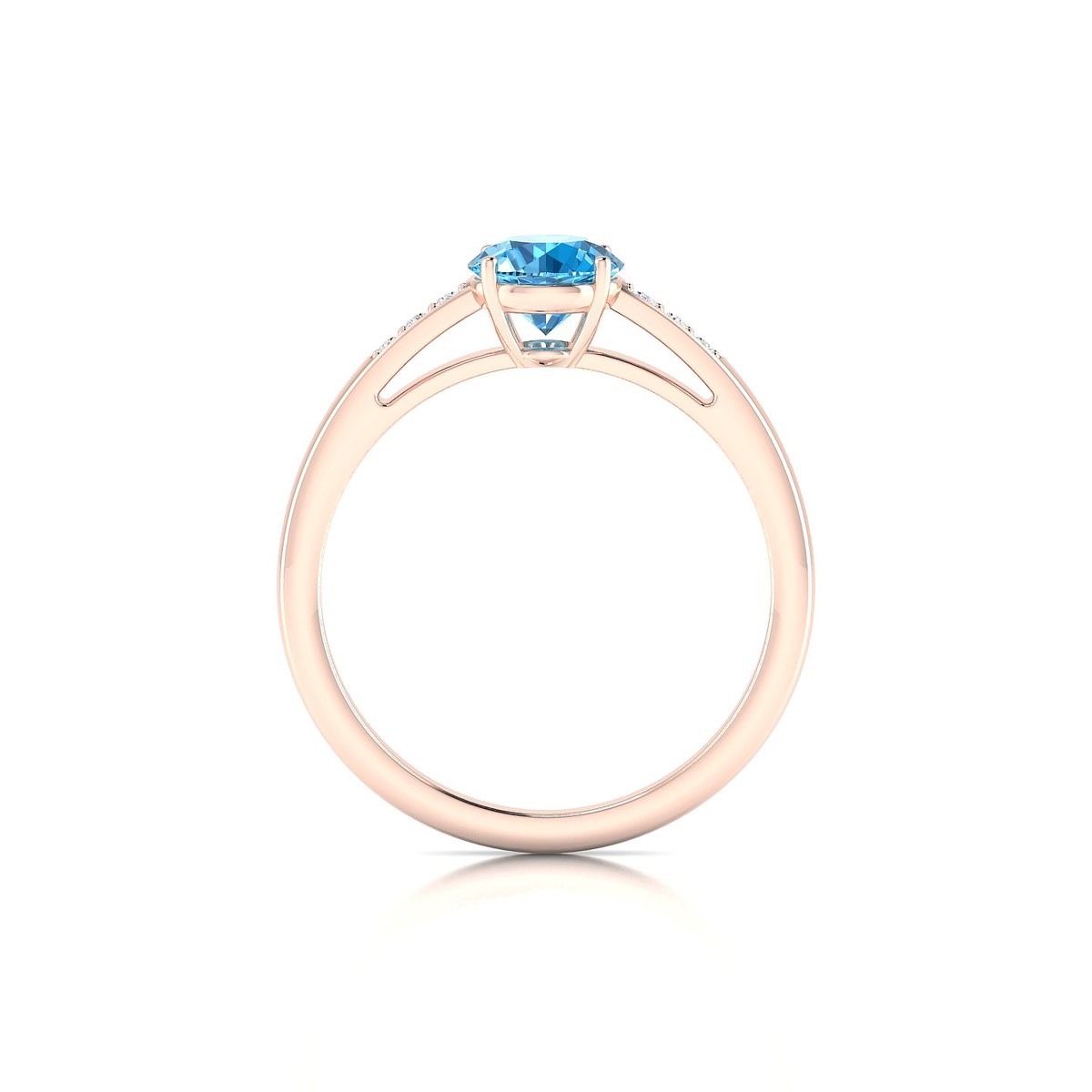 Exquisite | 18k Rose Gold 6 mm Round Topaz Ring