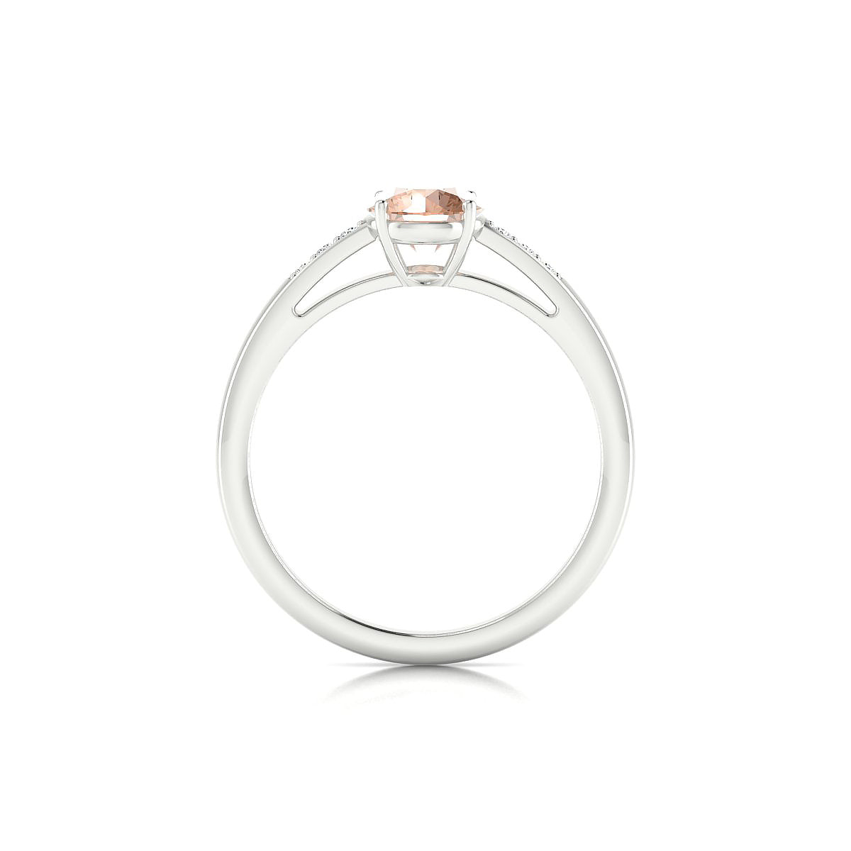 Exquisite | 18k White Gold 6 mm Round Morganite Ring