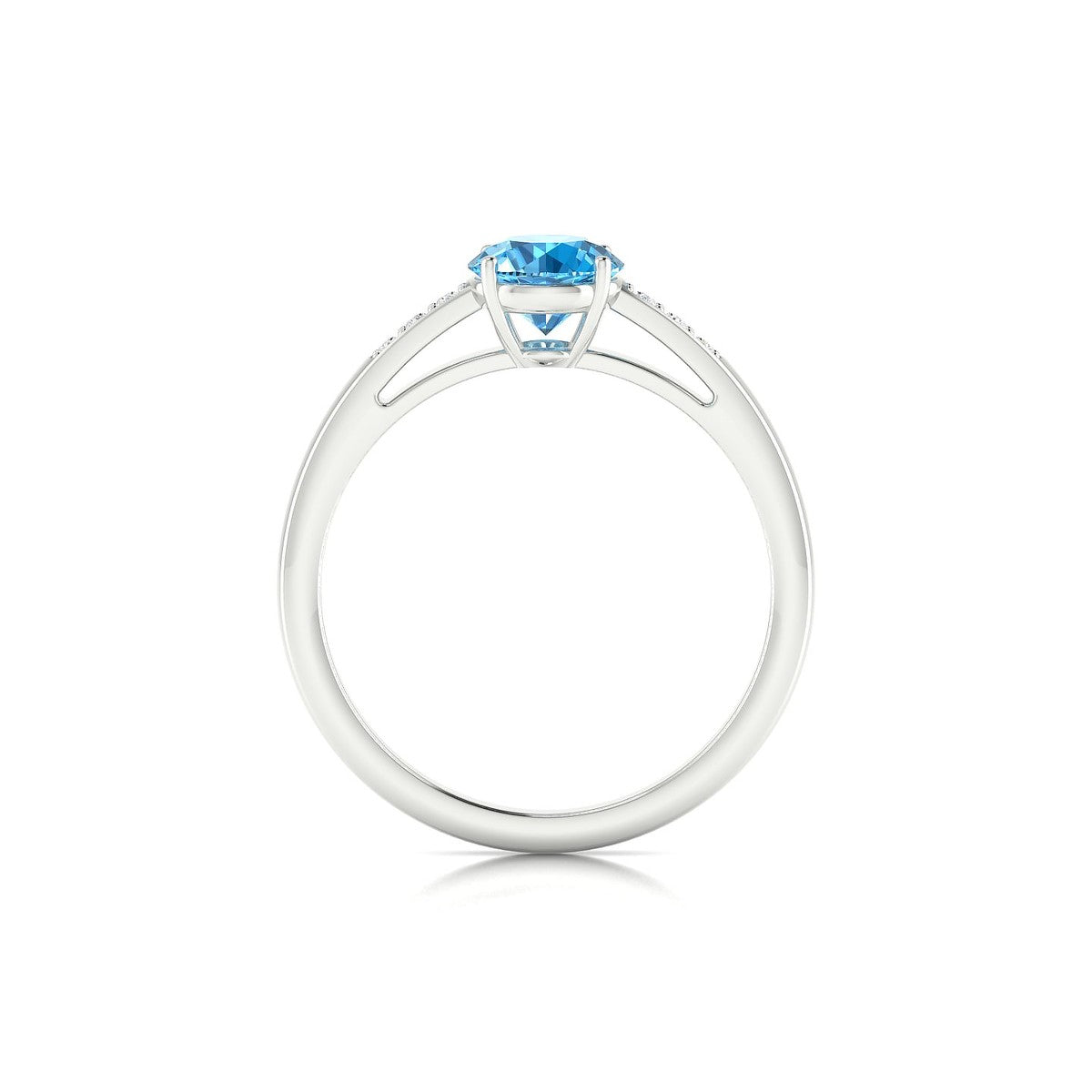 Exquisite | 18k White Gold 6 mm Round Topaz Ring