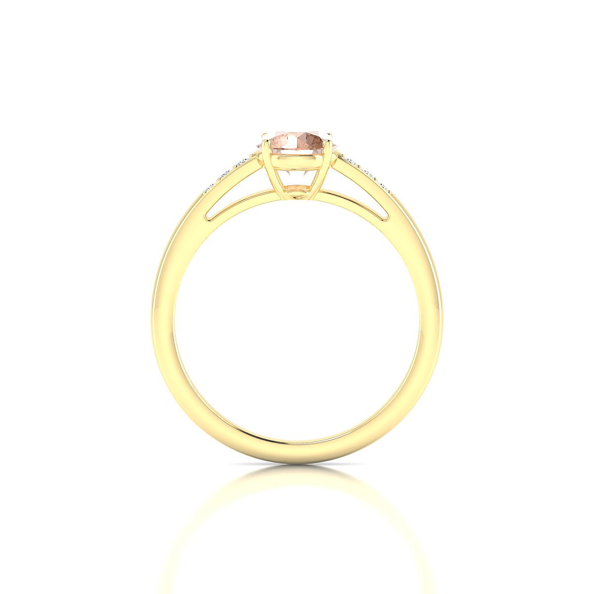 Exquisite | 18k Yellow Gold 6 mm Round Morganite Ring
