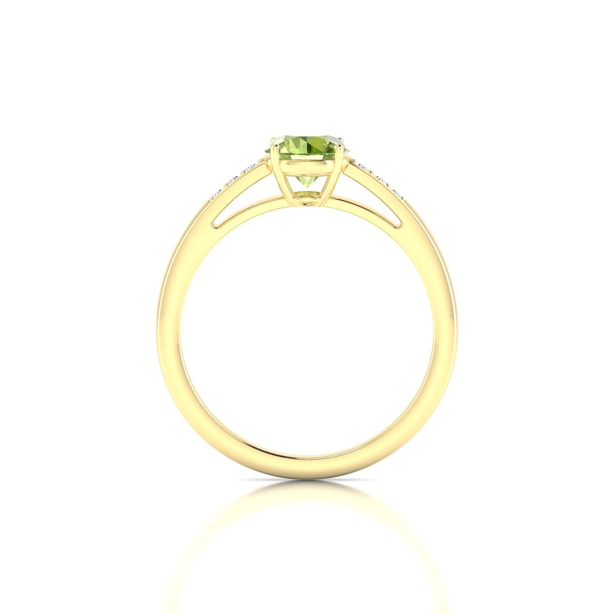 Exquisite | 18k Yellow Gold 6 mm Round Peridot Ring