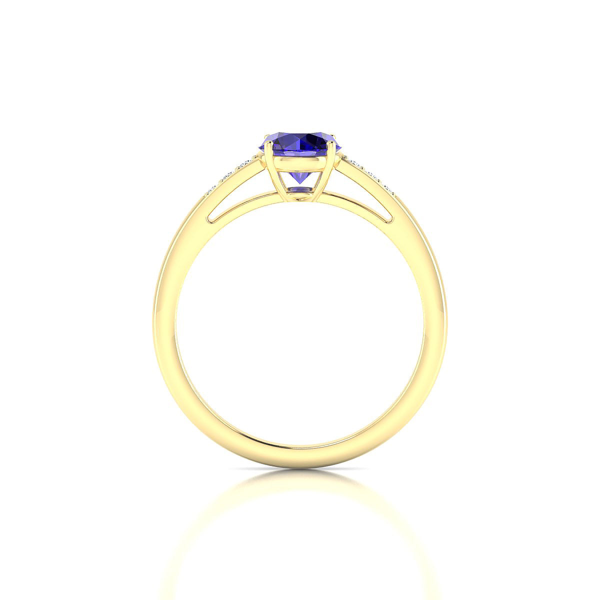 Exquisite | 18k Yellow Gold 6 mm Round Tanzanite Ring