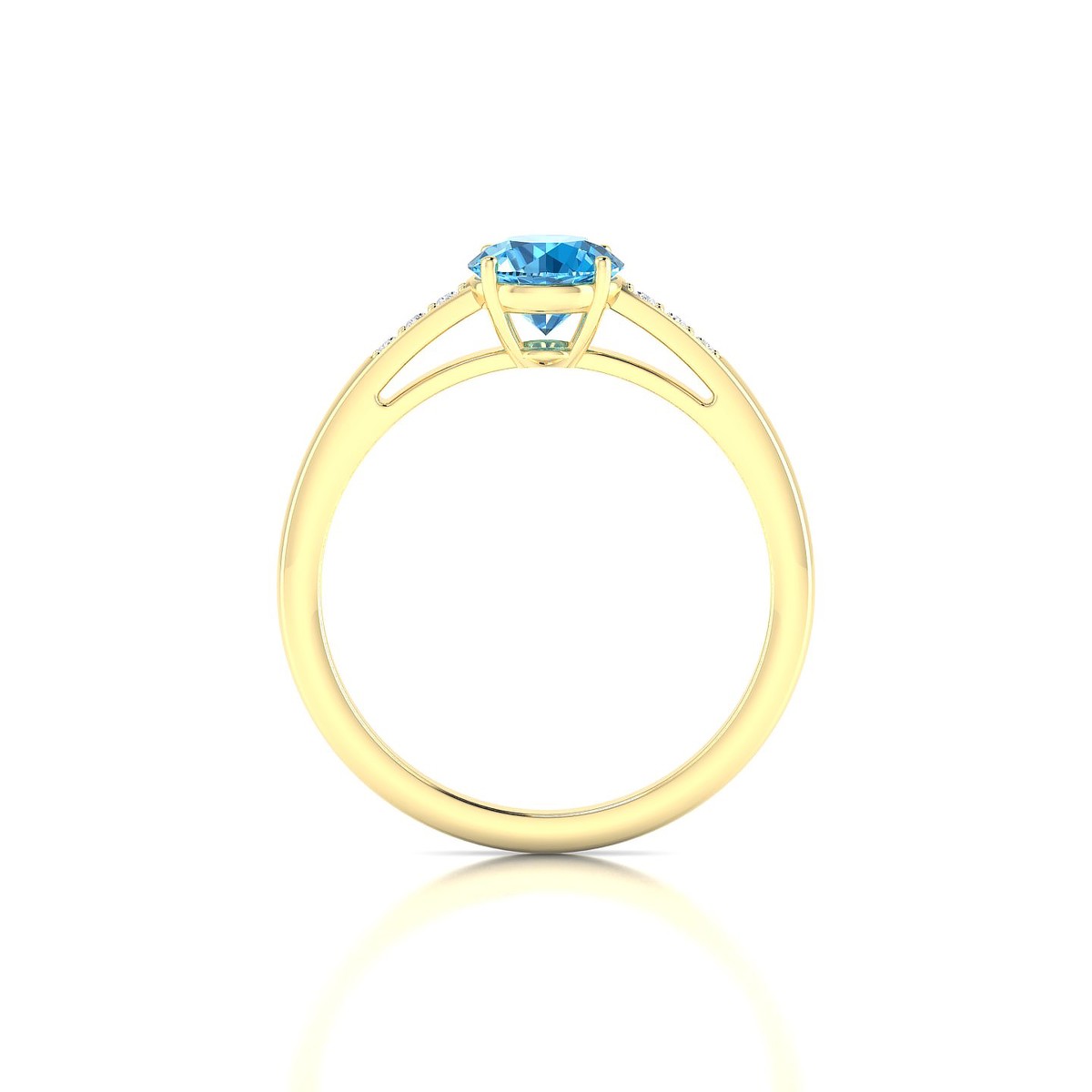Exquisite | 18k Yellow Gold 6 mm Round Topaz Ring