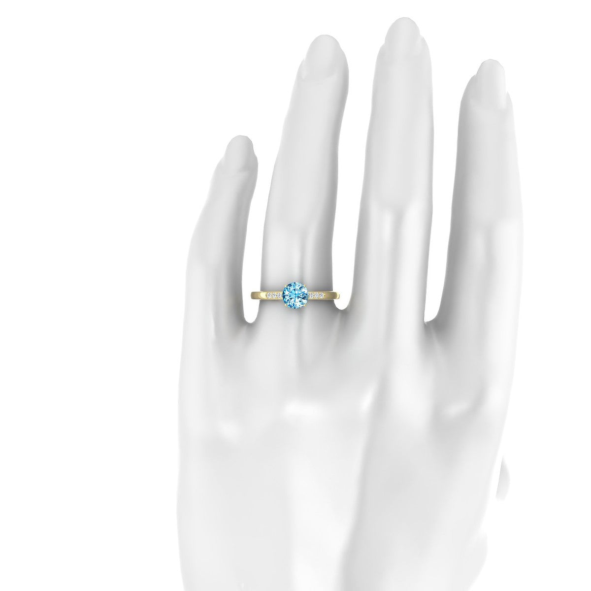 Exquisite | 18k Yellow Gold 6 mm Round Topaz Ring