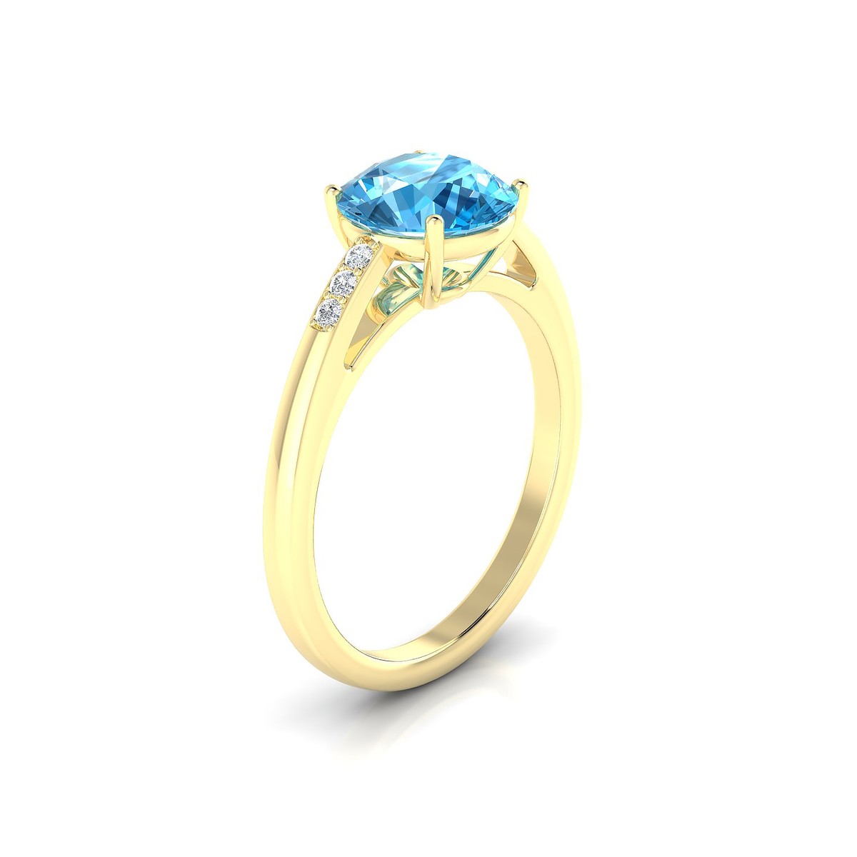 Exquisite | 18k Yellow Gold 8 mm Round Topaz Ring
