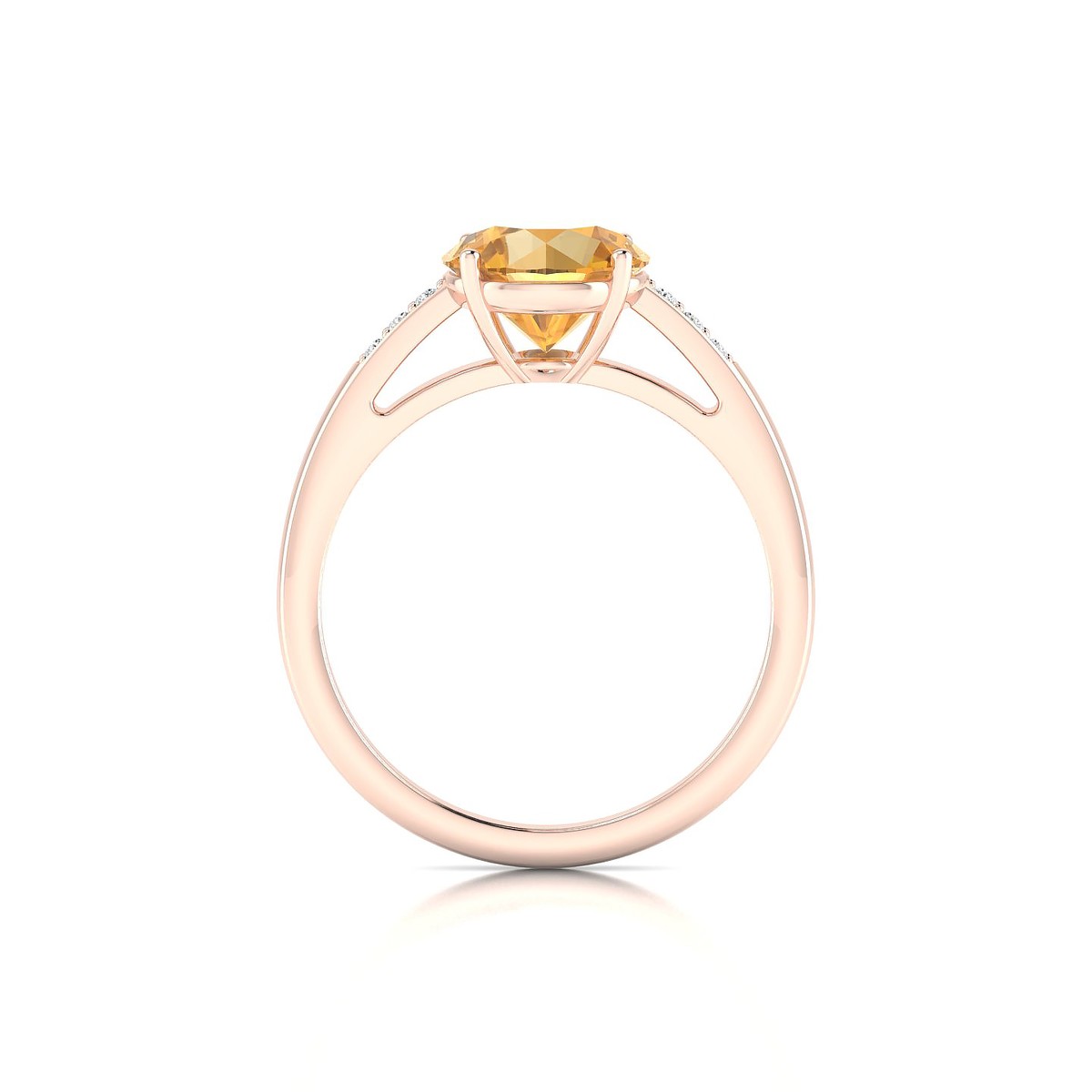 Exquisite | 18k Rose Gold 8 mm Round Citrine Ring