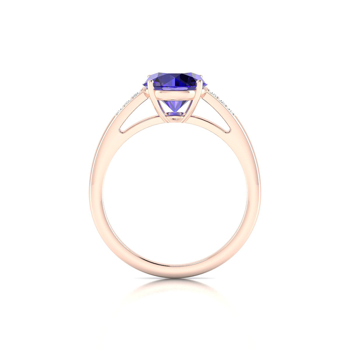 Exquisite | 18k Rose Gold 8 mm Round Tanzanite Ring