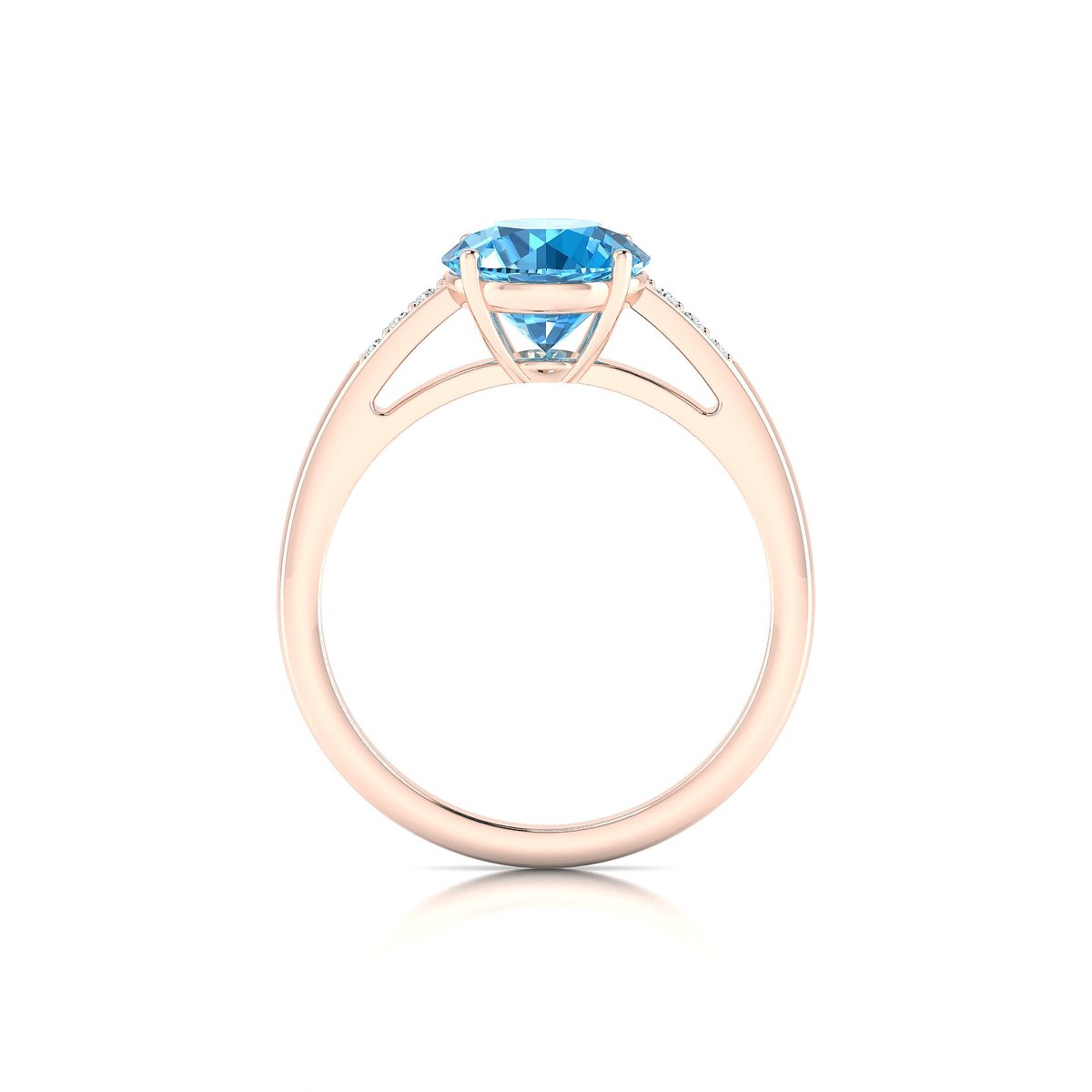 Exquisite | 18k Rose Gold 8 mm Round Topaz Ring