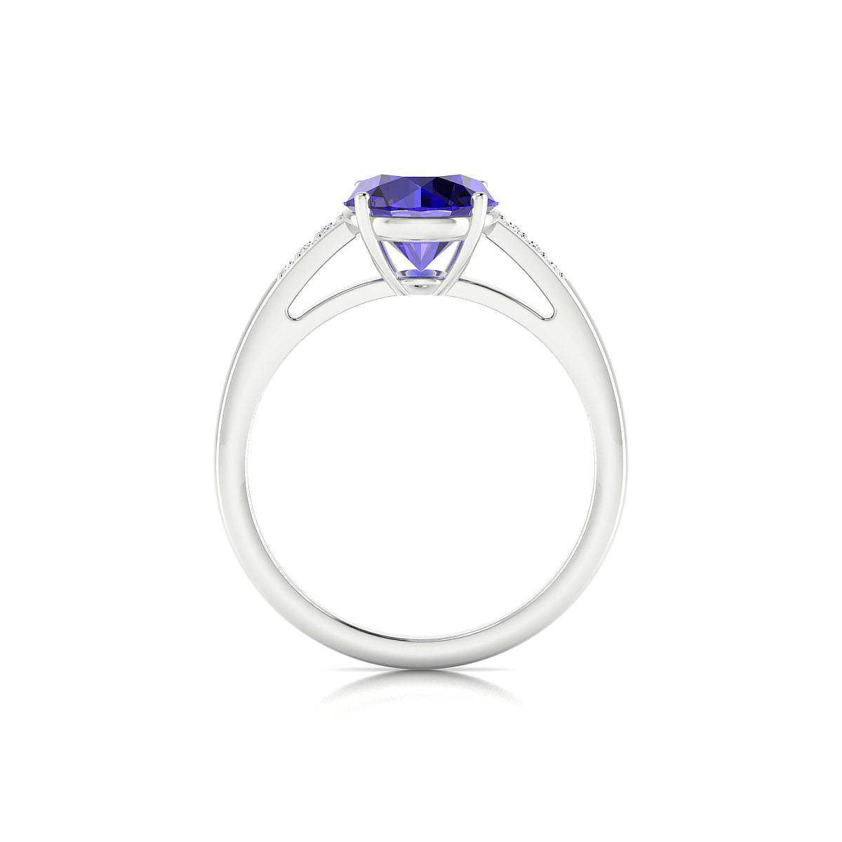 Exquisite | 18k White Gold 8 mm Round Tanzanite Ring