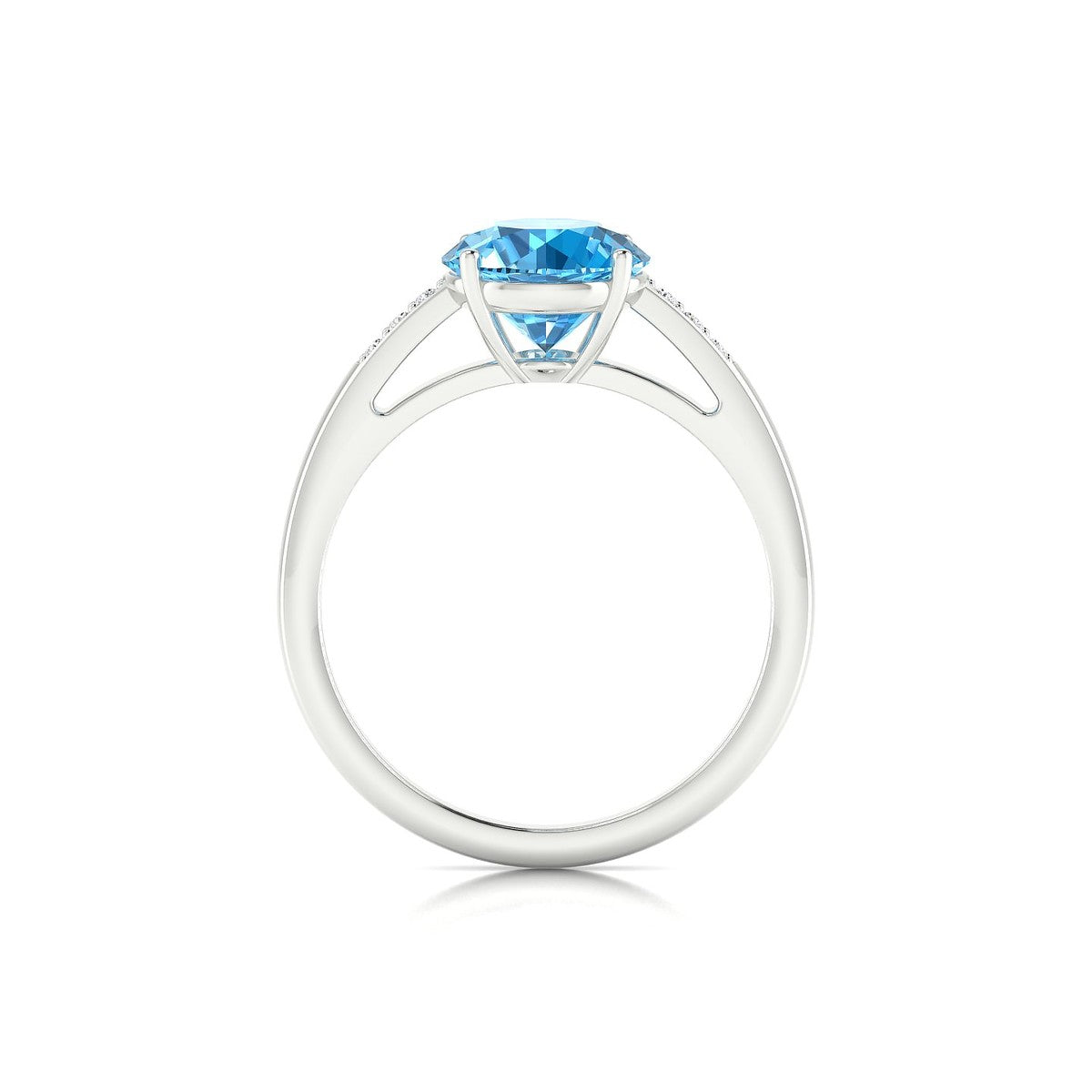 Exquisite | 18k White Gold 8 mm Round Topaz Ring