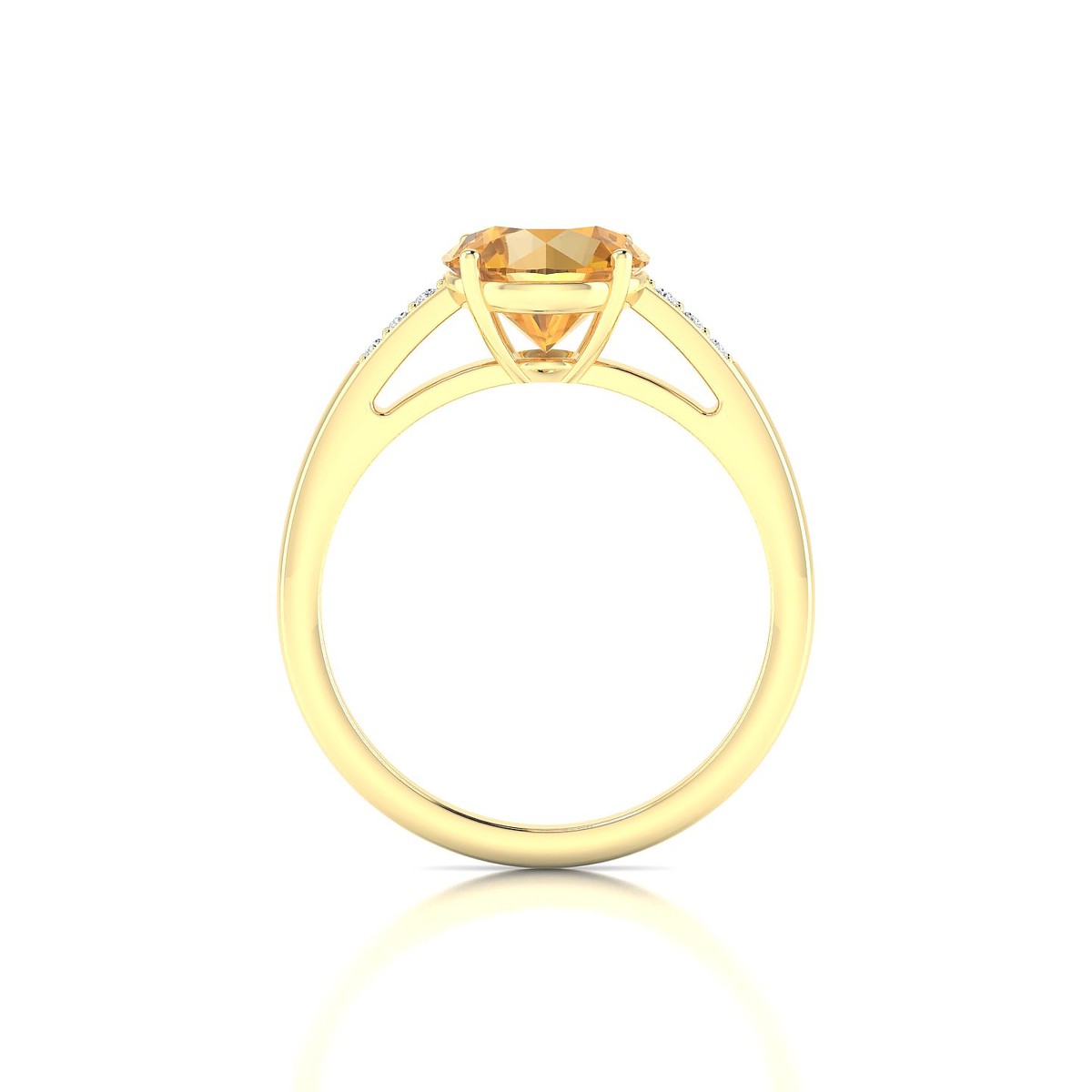 Exquisite | 18k Yellow Gold 8 mm Round Citrine Ring