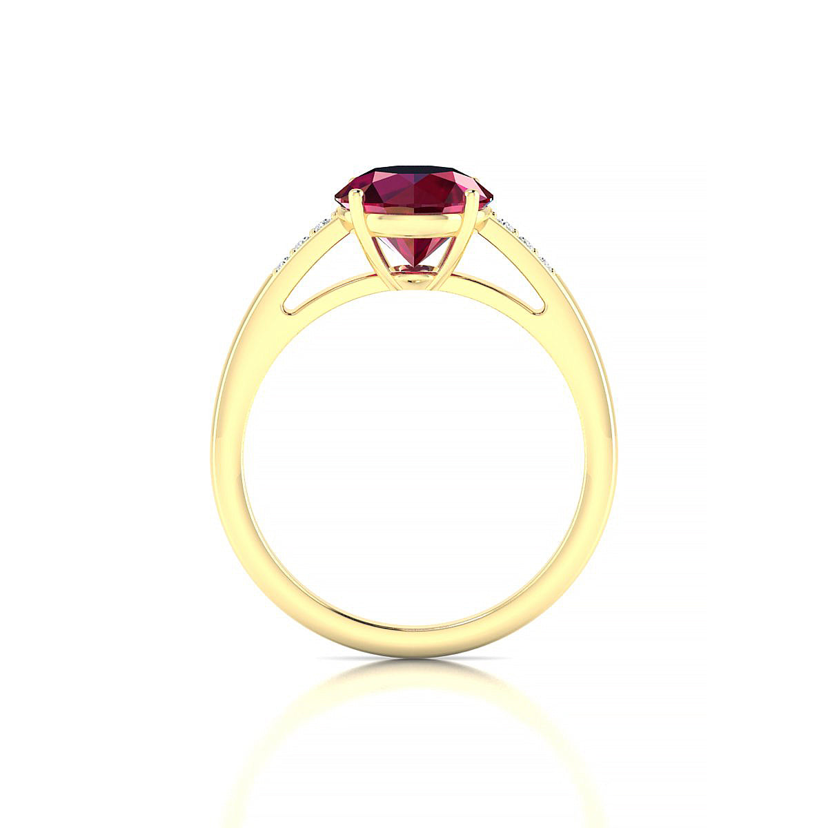 Exquisite | 18k Yellow Gold 8 mm Round Ruby Ring