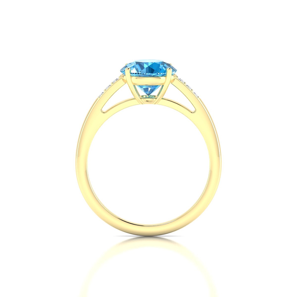 Exquisite | 18k Yellow Gold 8 mm Round Topaz Ring