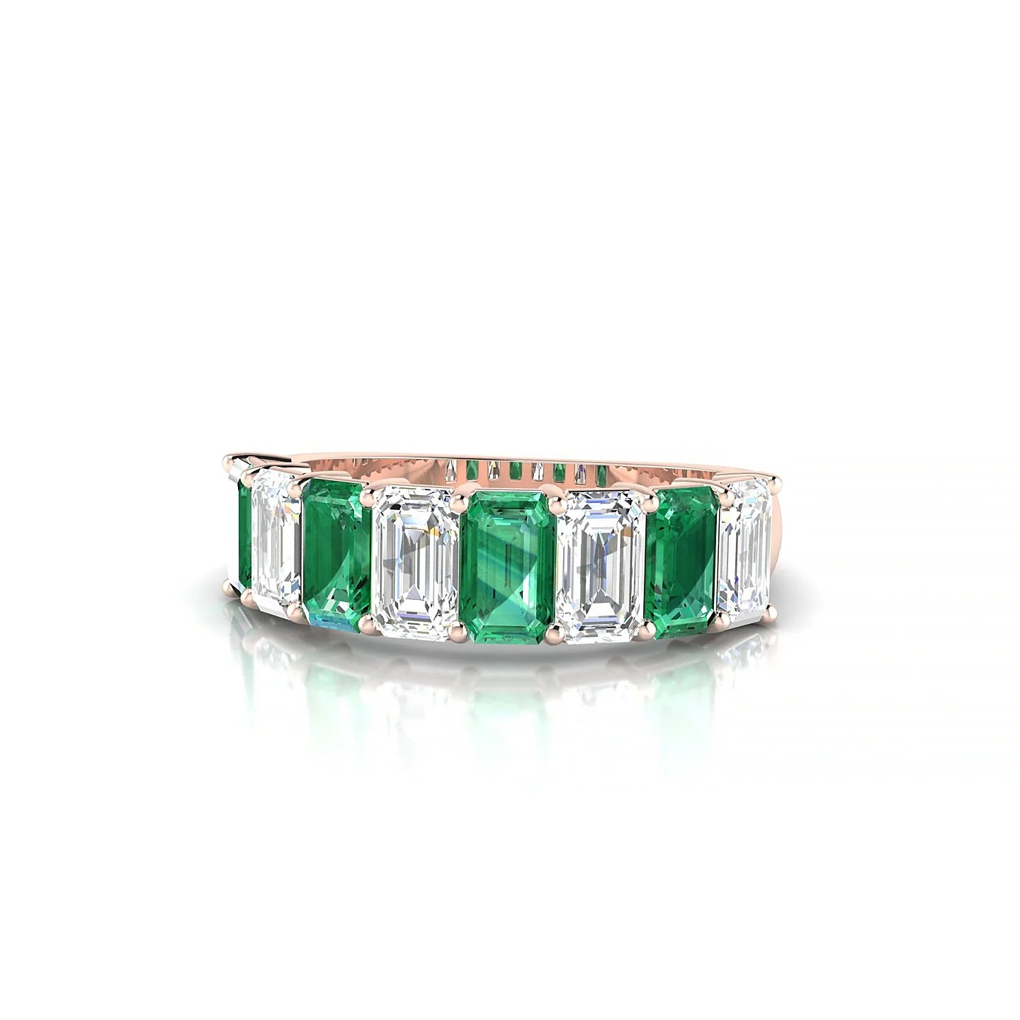 Faith | 18k Rose Gold 5 x 3 mm Emerald Emerald & Diamond Ring
