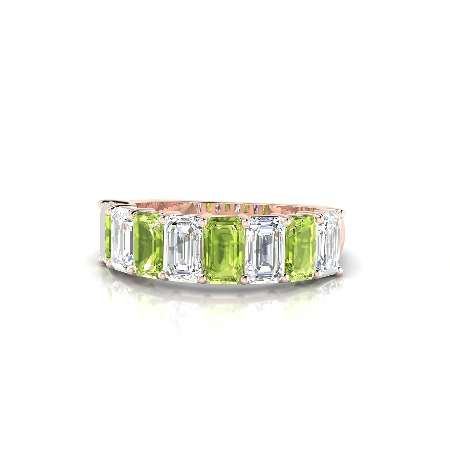 Faith | 18k Rose Gold 5 x 3 mm Emerald Peridot & Diamond Ring