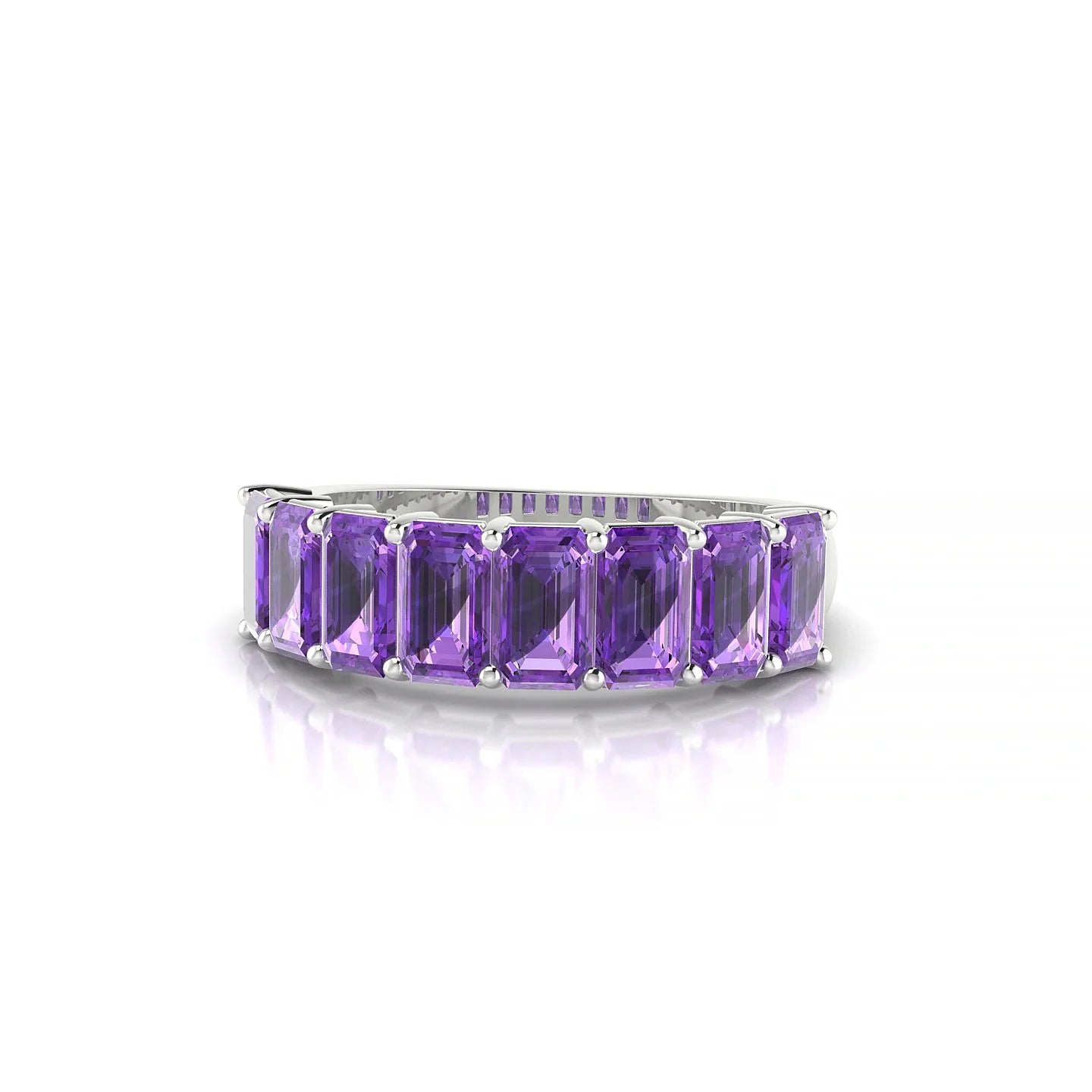 Faith | 18k White Gold 5 x 3 mm Emerald Amethyst Ring