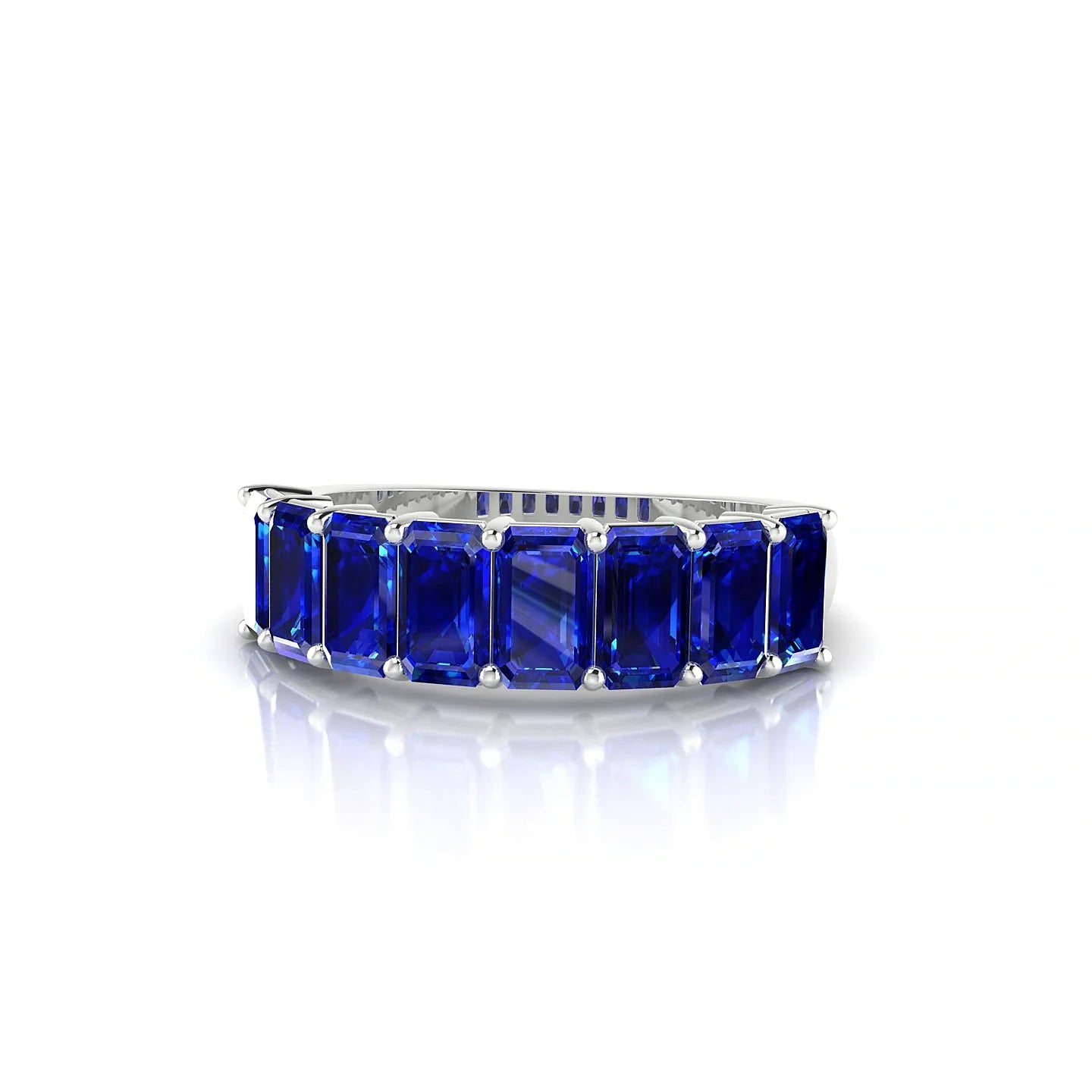 Faith | 18k White Gold 5 x 3 mm Emerald Sapphire Ring