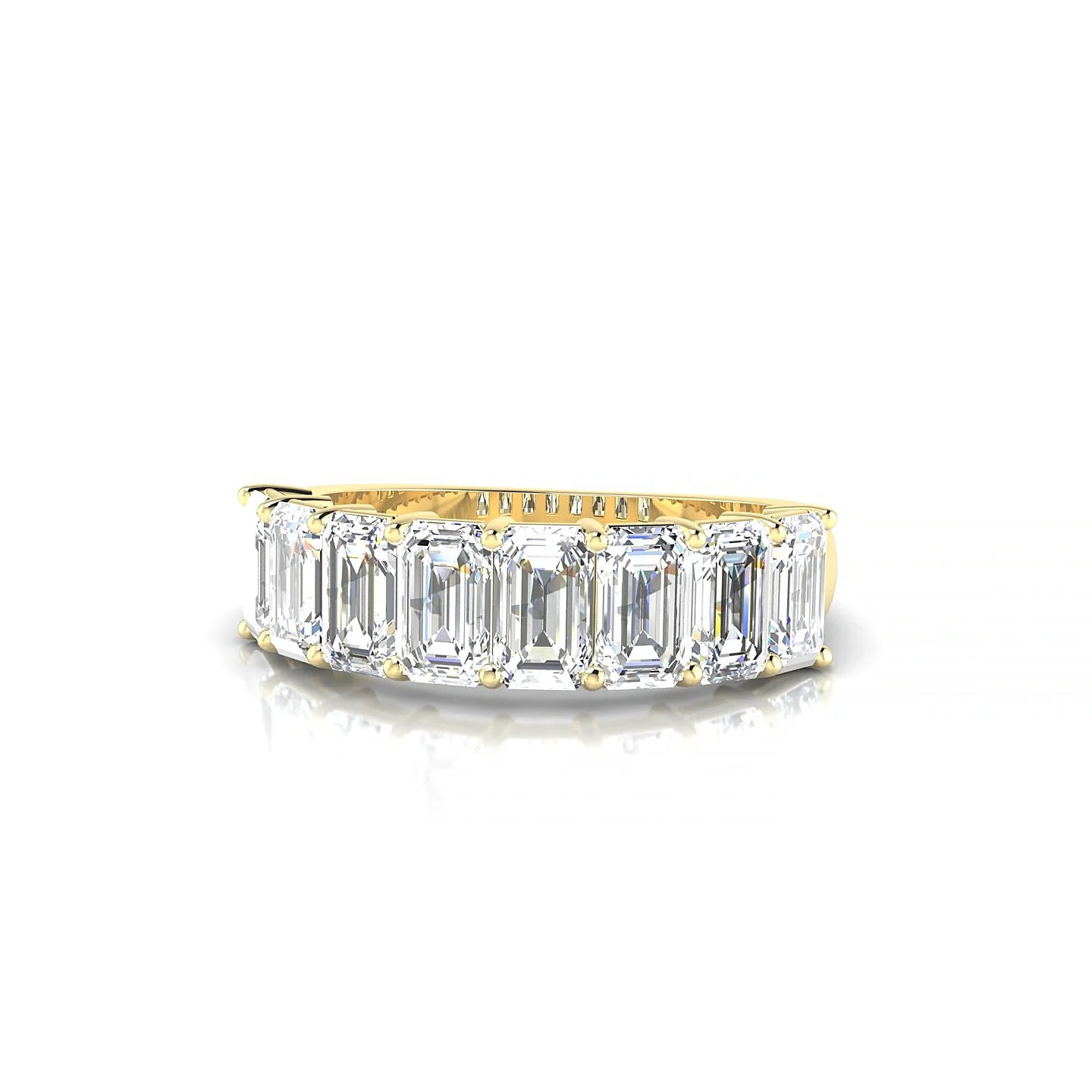 Faith | 18k Yellow Gold 5 x 3 mm Emerald Diamond Ring