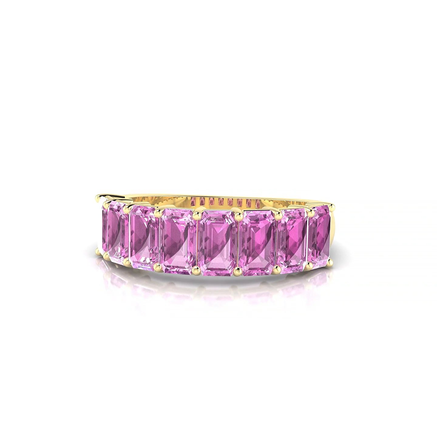 Faith | 18k Yellow Gold 5 x 3 mm Emerald Pink Sapphire Ring