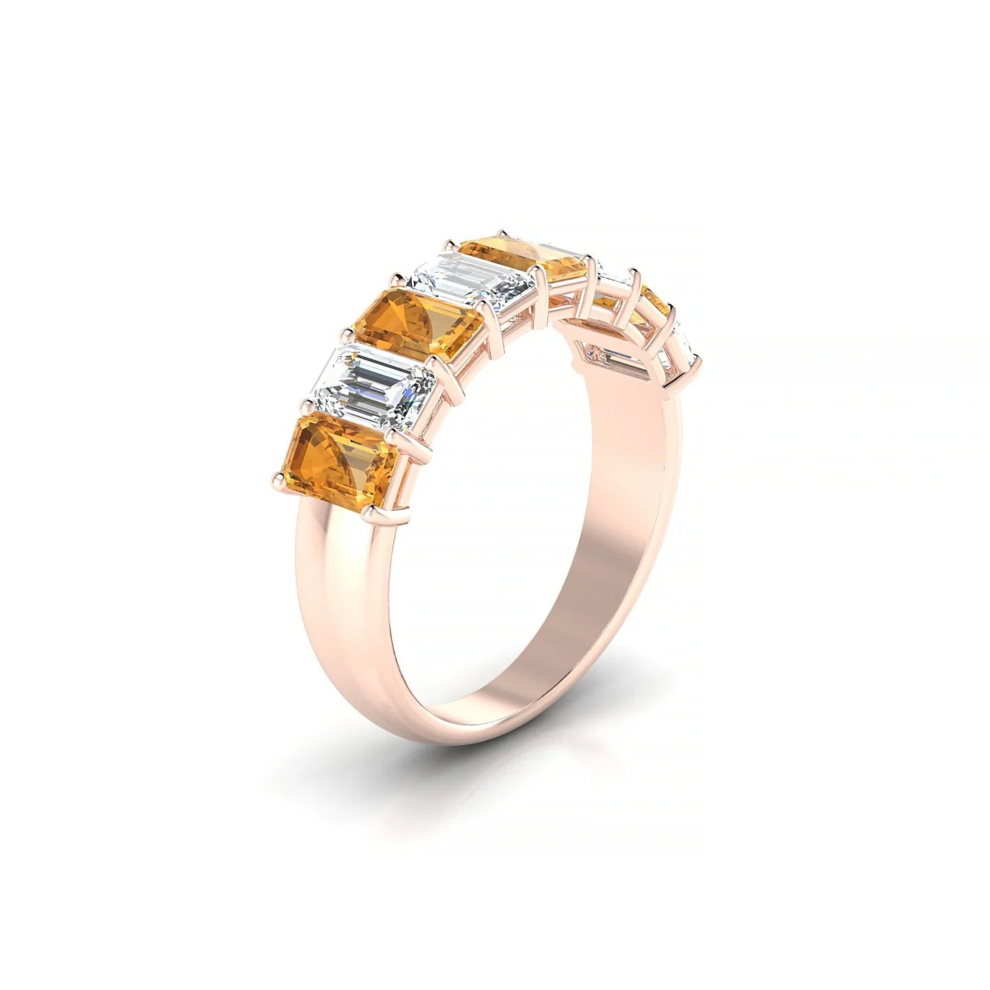 Faith | 18k Rose Gold 5 x 3 mm Emerald Citrine & Diamond Ring