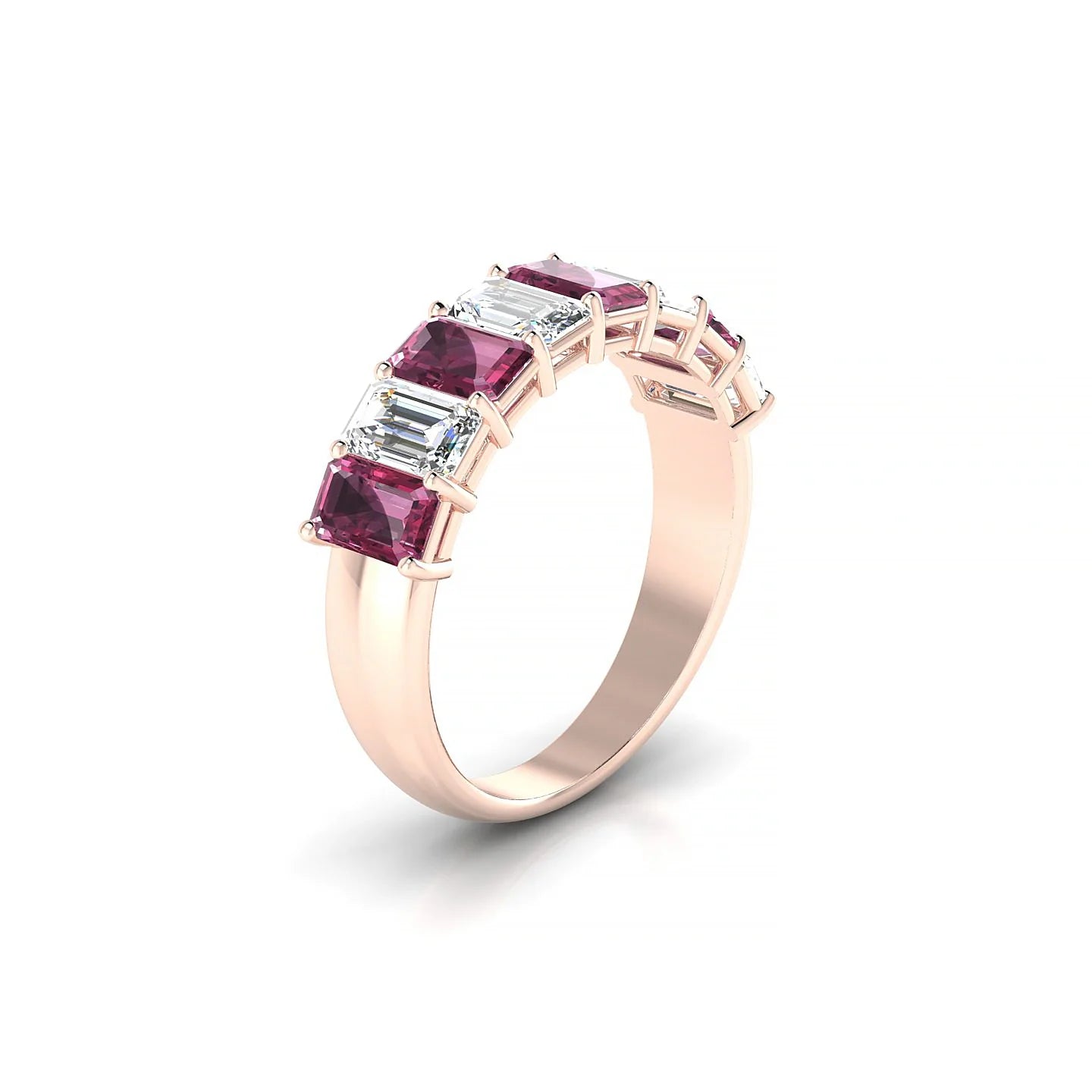 Faith | 18k Rose Gold 5 x 3 mm Emerald Rhodolite & Diamond Ring