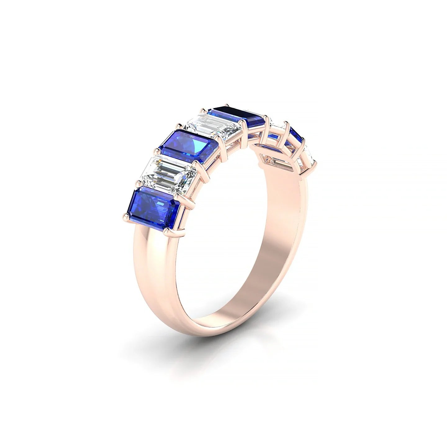Faith | 18k Rose Gold 5 x 3 mm Emerald Sapphire & Diamond Ring