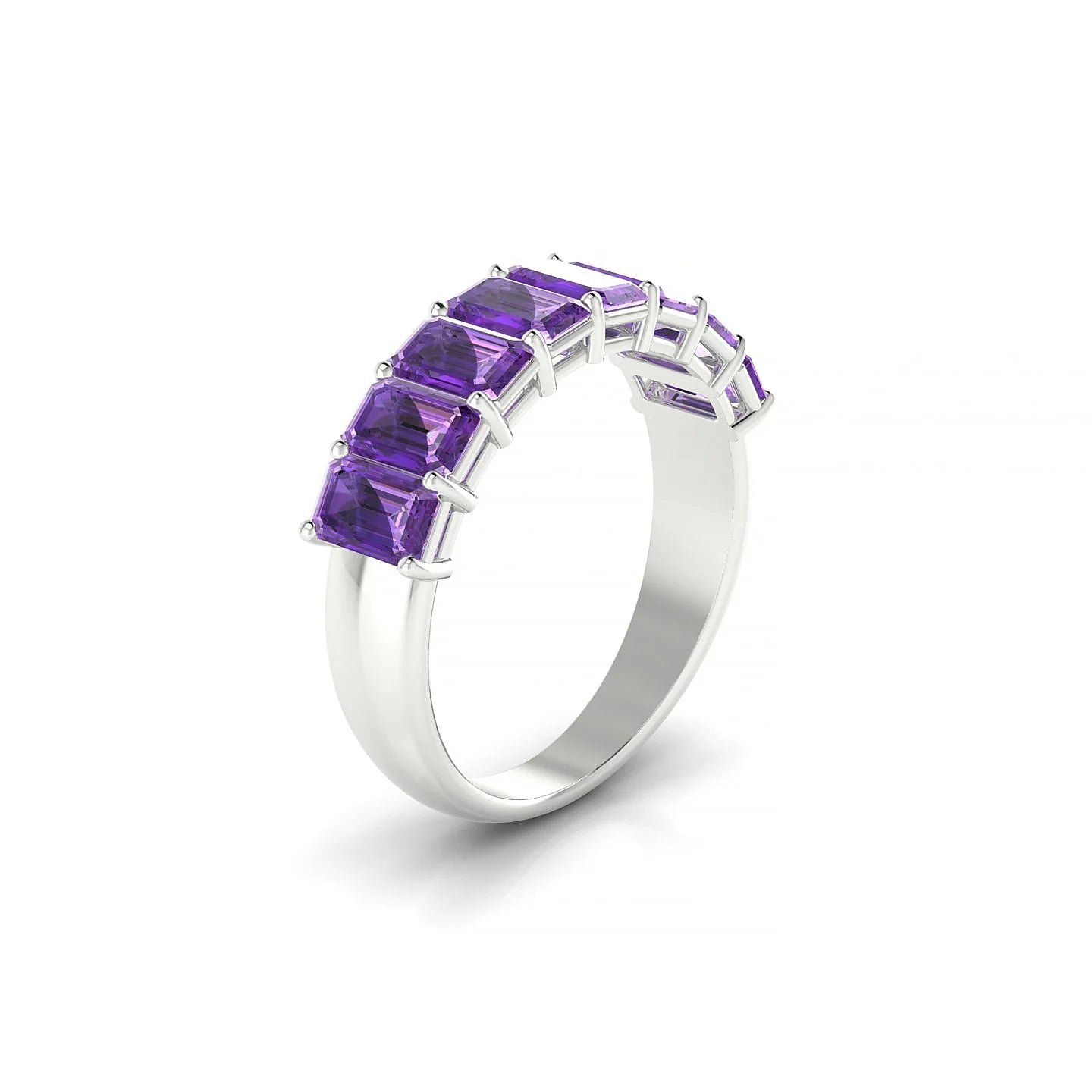 Faith | 18k White Gold 5 x 3 mm Emerald Amethyst Ring