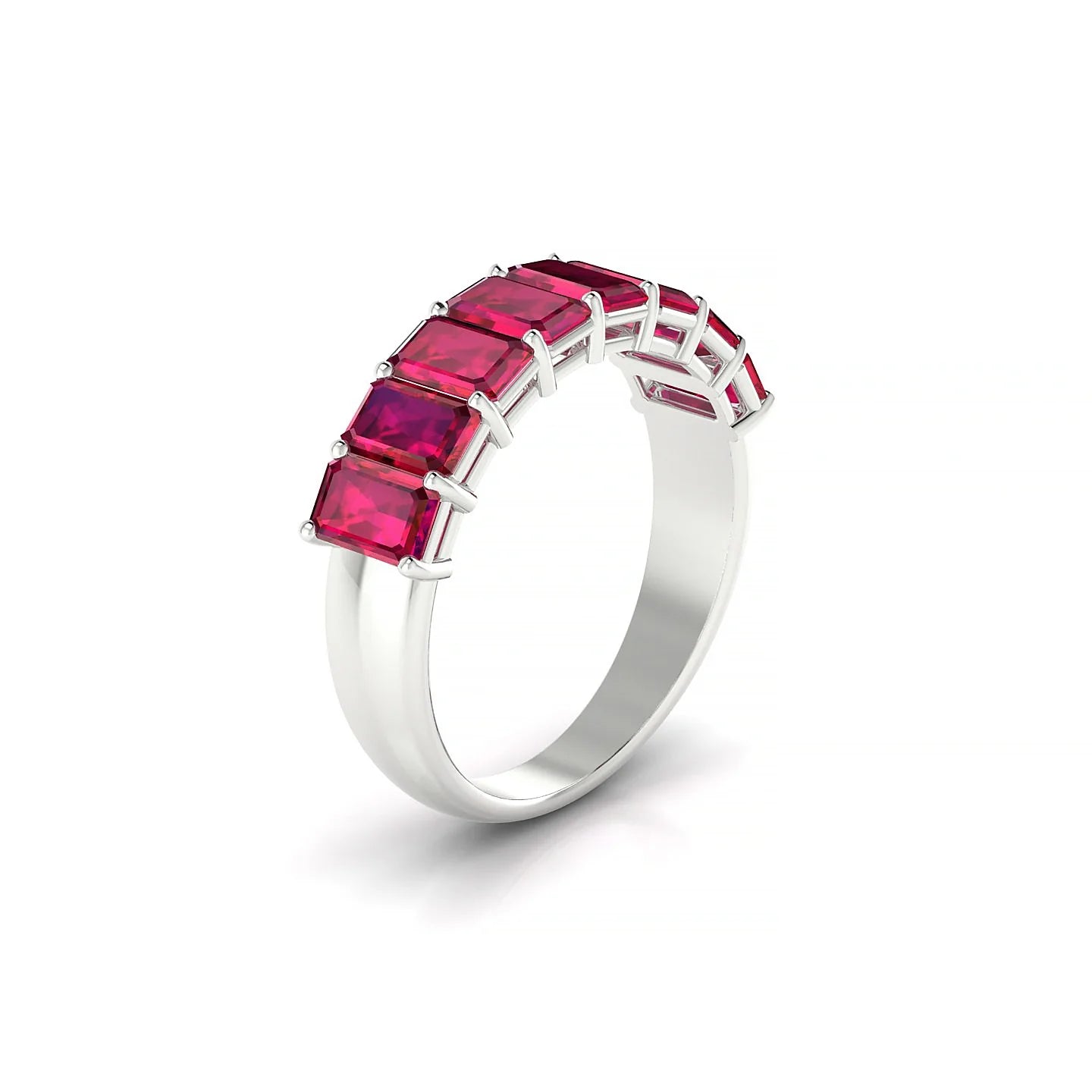 Faith | 18k White Gold 5 x 3 mm Emerald Ruby Ring