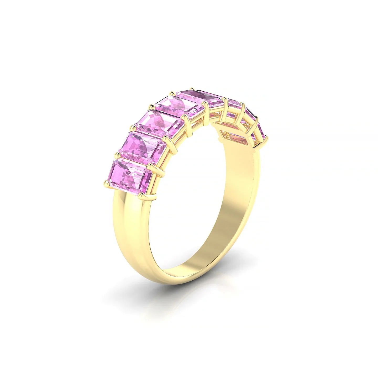 Faith | 18k Yellow Gold 5 x 3 mm Emerald Pink Sapphire Ring