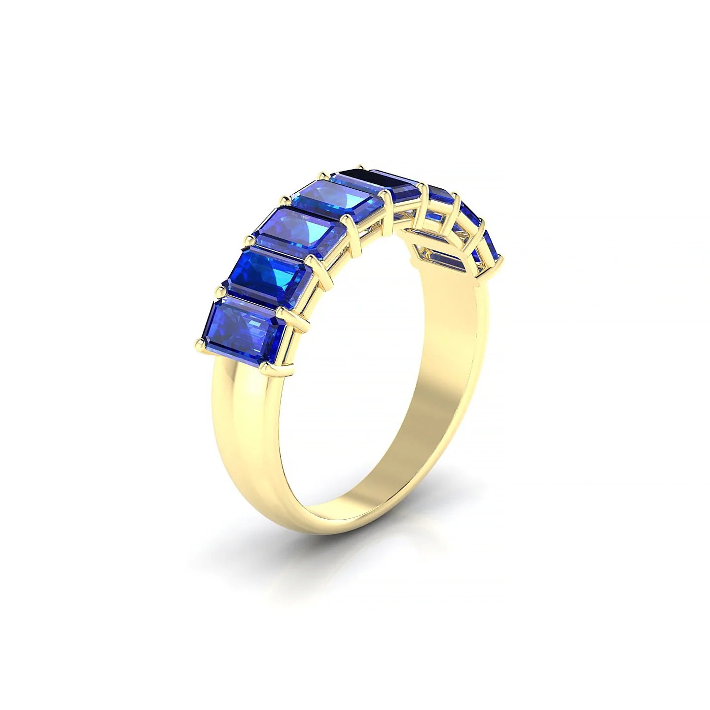 Faith | 18k Yellow Gold 5 x 3 mm Emerald Sapphire Ring
