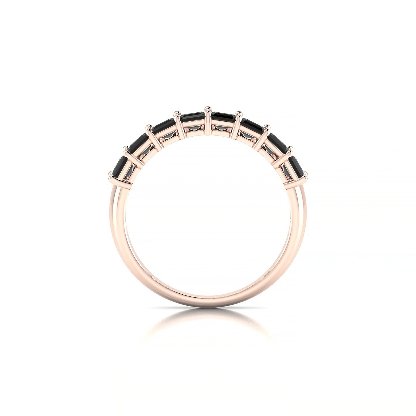 Faith | 18k Rose Gold 5 x 3 mm Emerald Black Diamond Ring