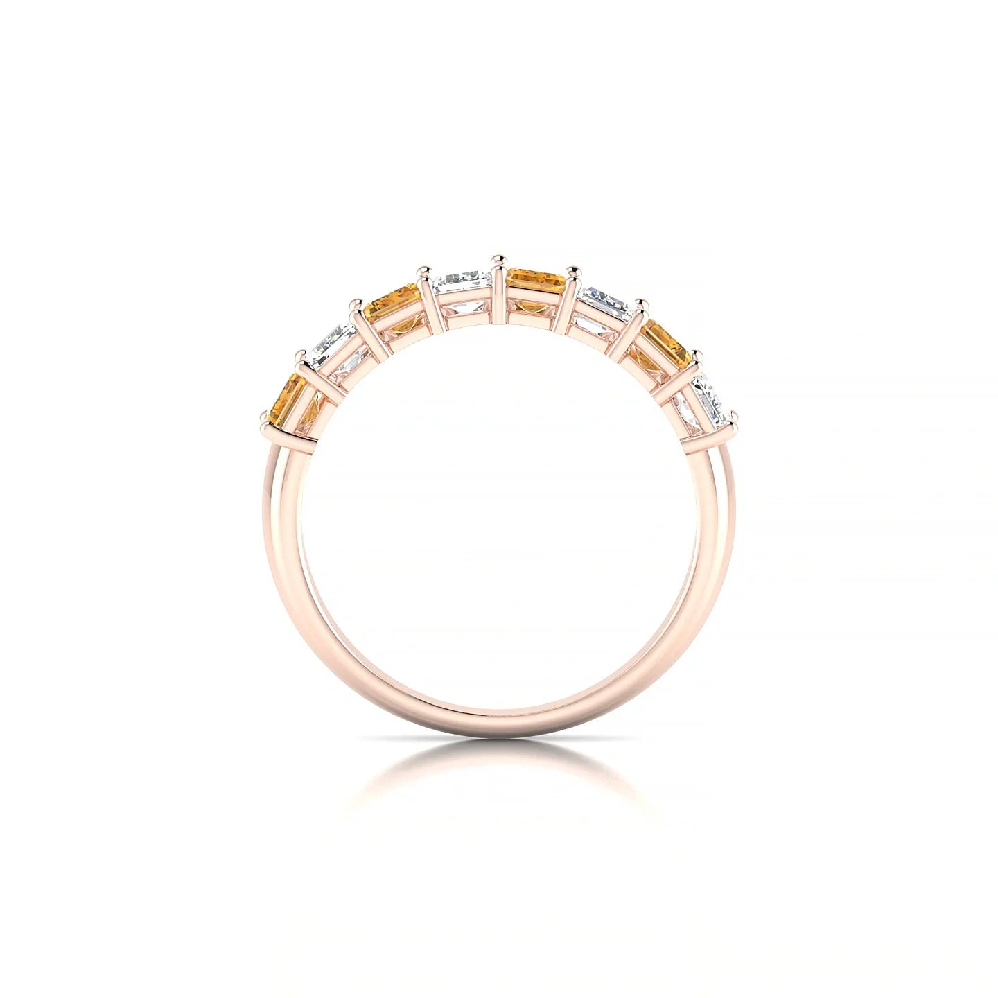 Faith | 18k Rose Gold 5 x 3 mm Emerald Citrine & Diamond Ring