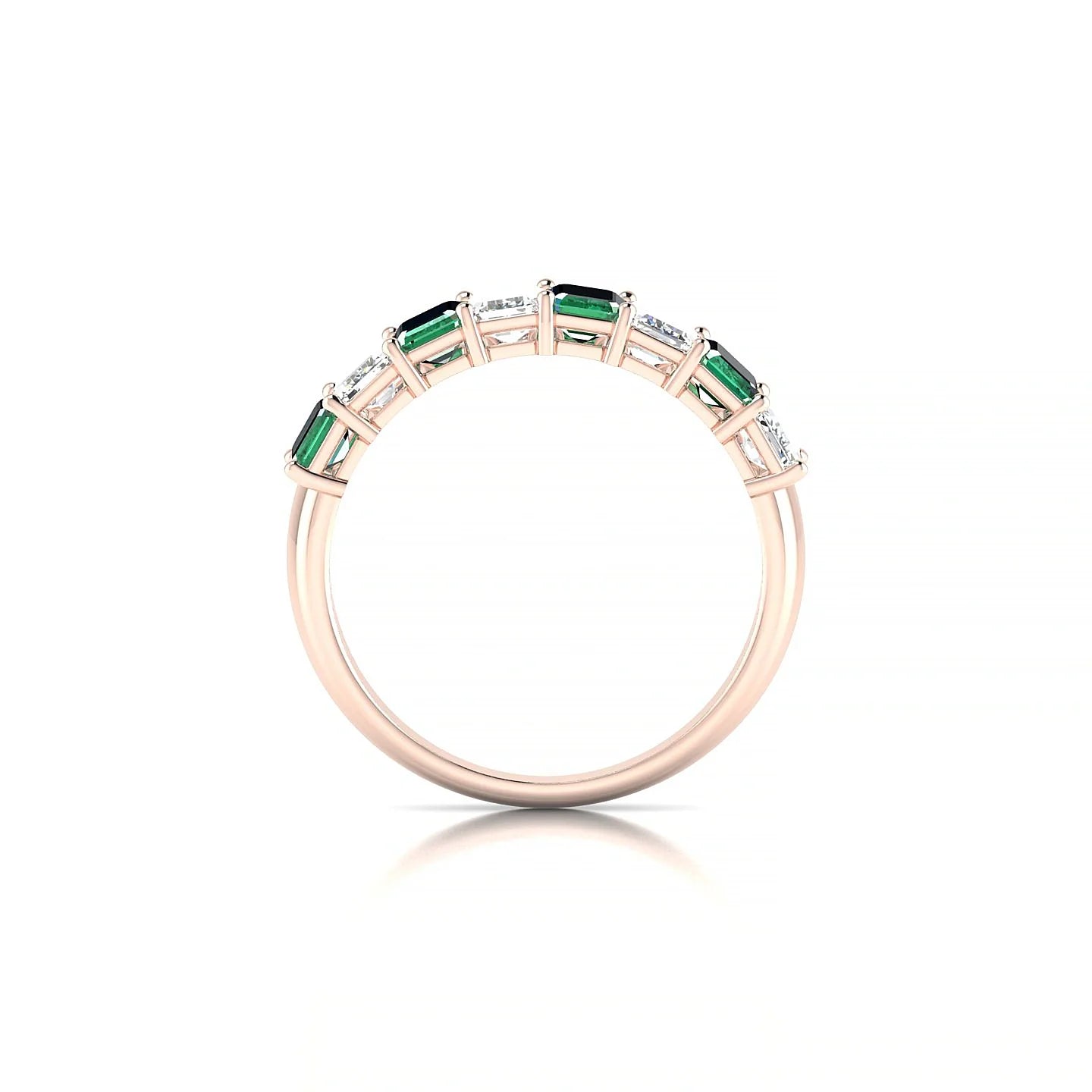 Faith | 18k Rose Gold 5 x 3 mm Emerald Emerald & Diamond Ring