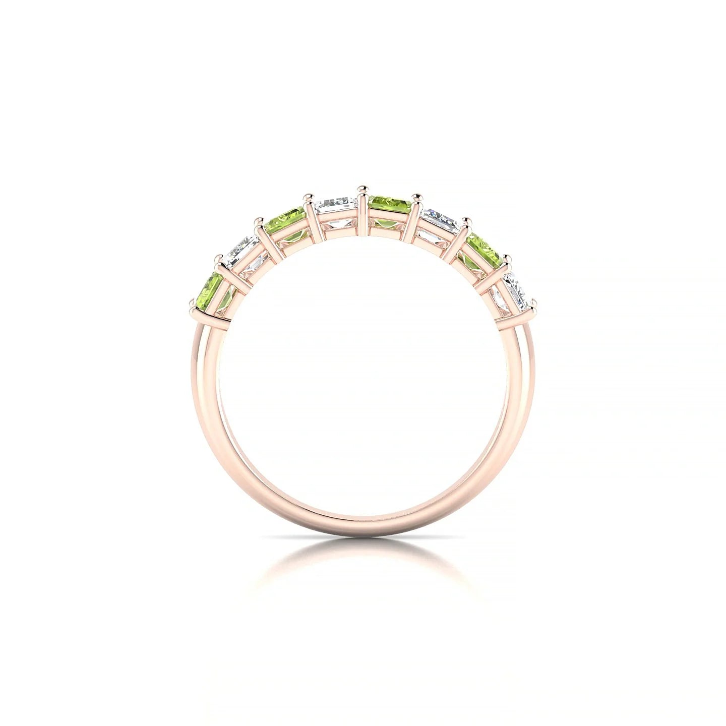 Faith | 18k Rose Gold 5 x 3 mm Emerald Peridot & Diamond Ring