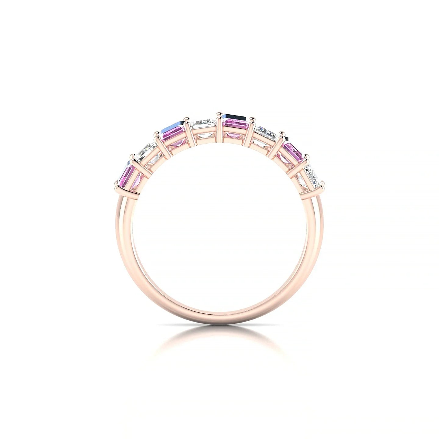 Faith | 18k Rose Gold 5 x 3 mm Emerald Pink Sapphire & Diamond Ring