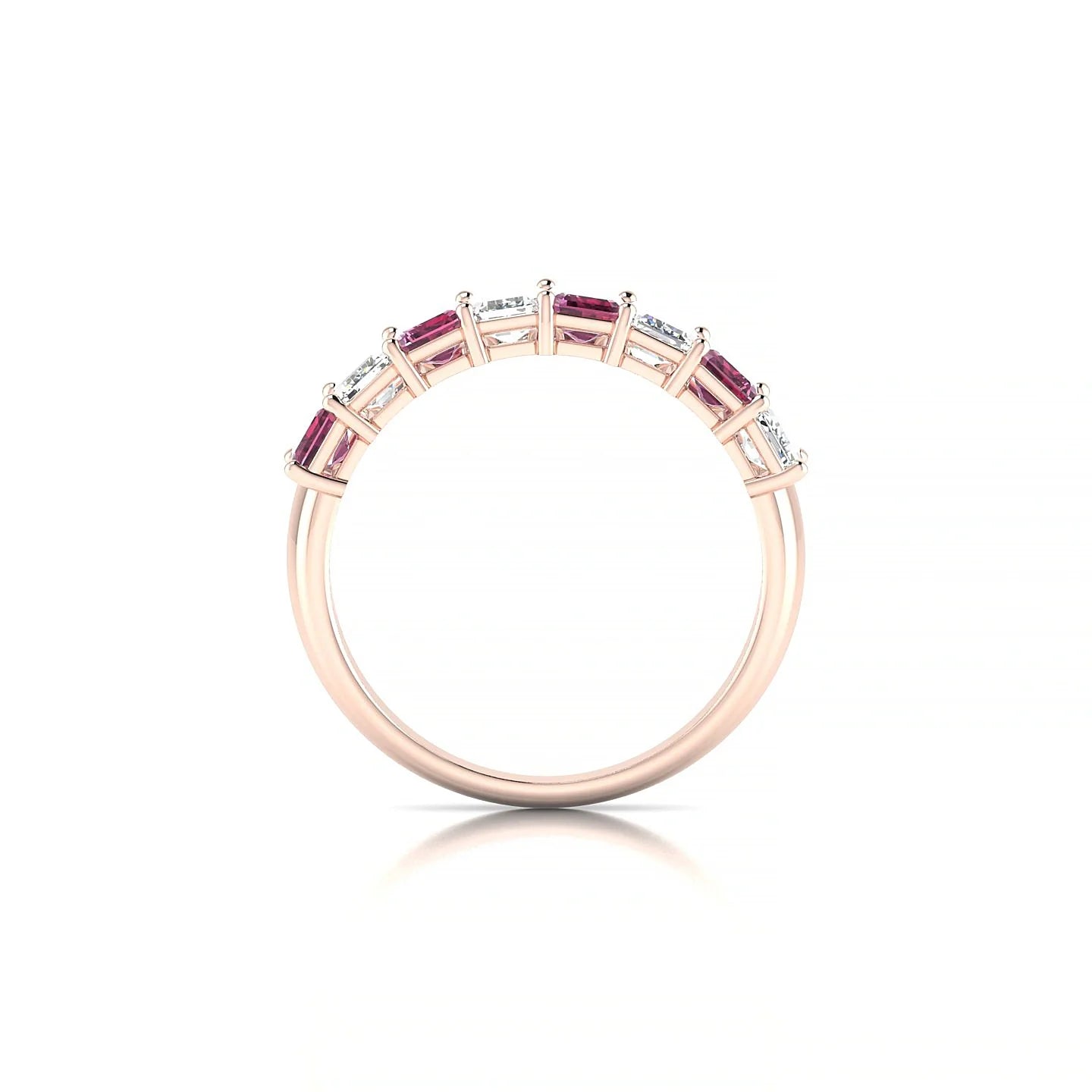 Faith | 18k Rose Gold 5 x 3 mm Emerald Rhodolite & Diamond Ring