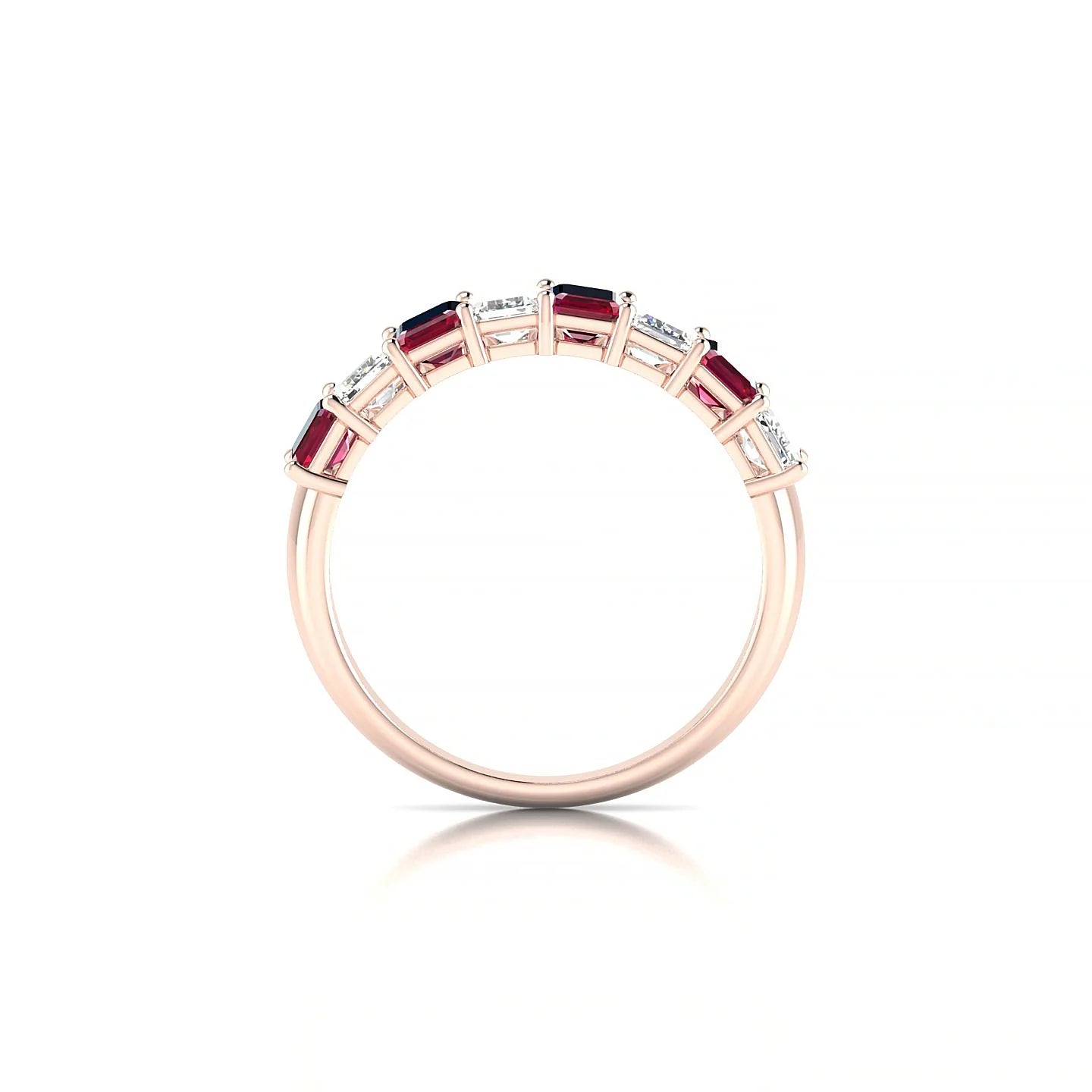 Faith | 18k Rose Gold 5 x 3 mm Emerald Ruby & Diamond Ring