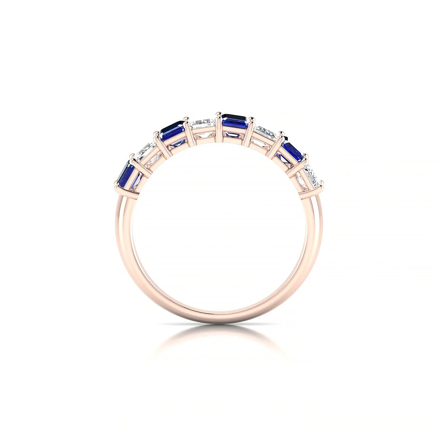 Faith | 18k Rose Gold 5 x 3 mm Emerald Sapphire & Diamond Ring