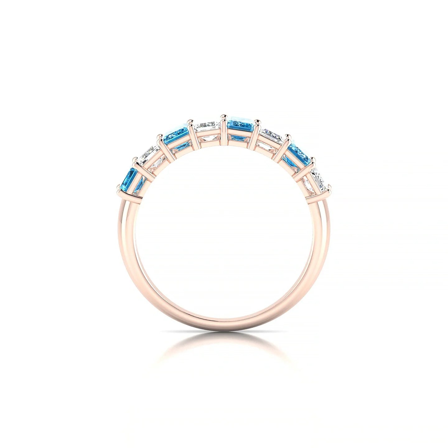 Faith | 18k Rose Gold 5 x 3 mm Emerald Topaz & Diamond Ring
