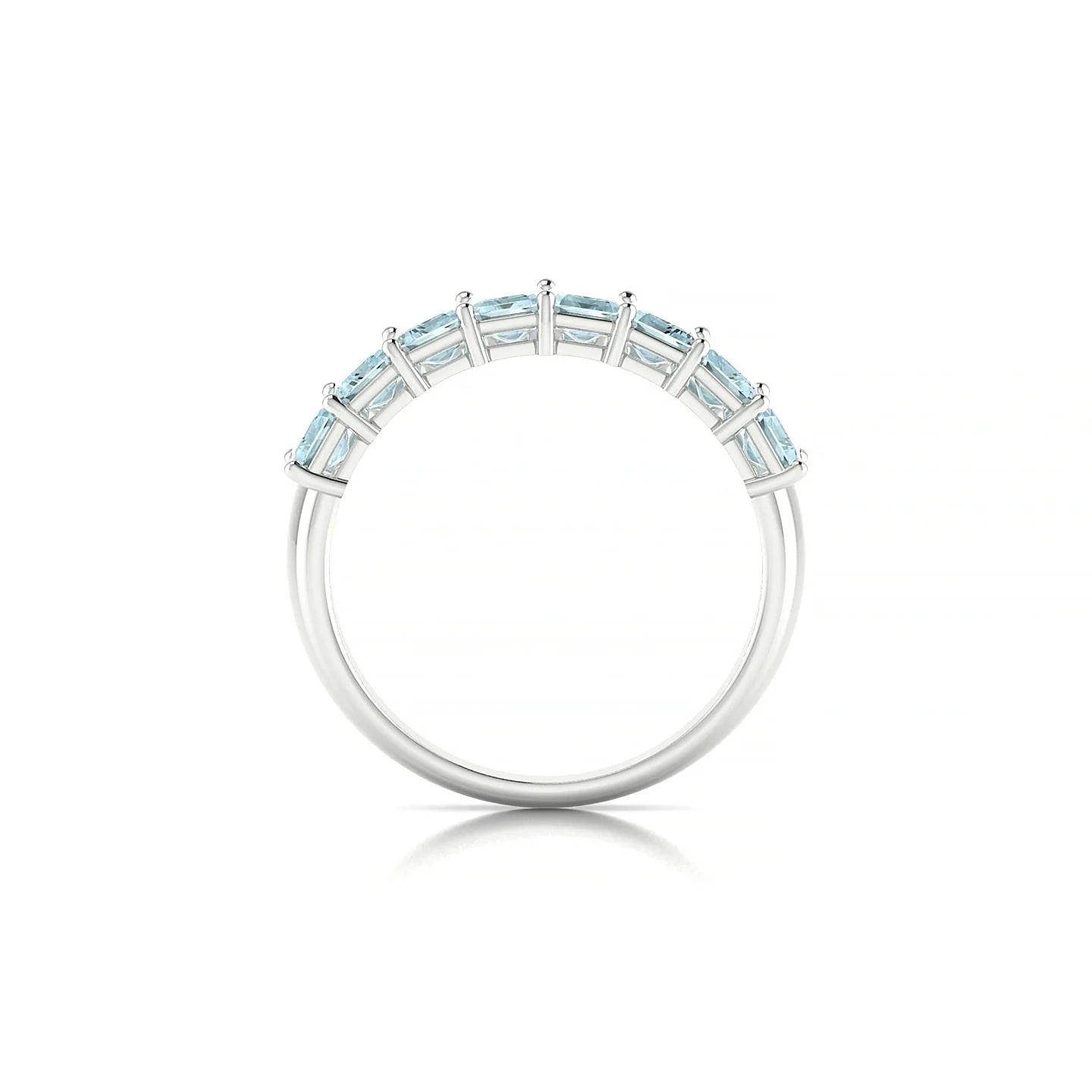Faith | 18k White Gold 5 x 3 mm Emerald Aquamarine Ring