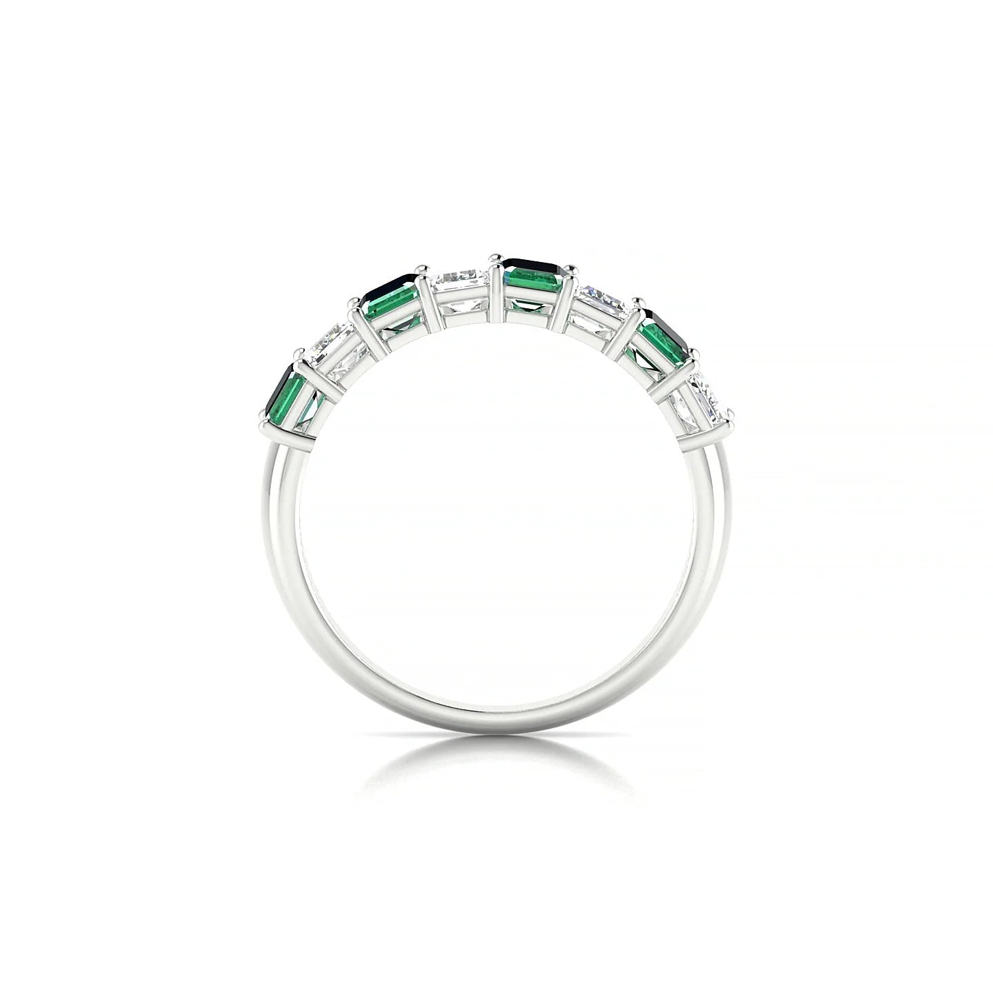Faith | 18k White Gold 5 x 3 mm Emerald Emerald & Diamond Ring