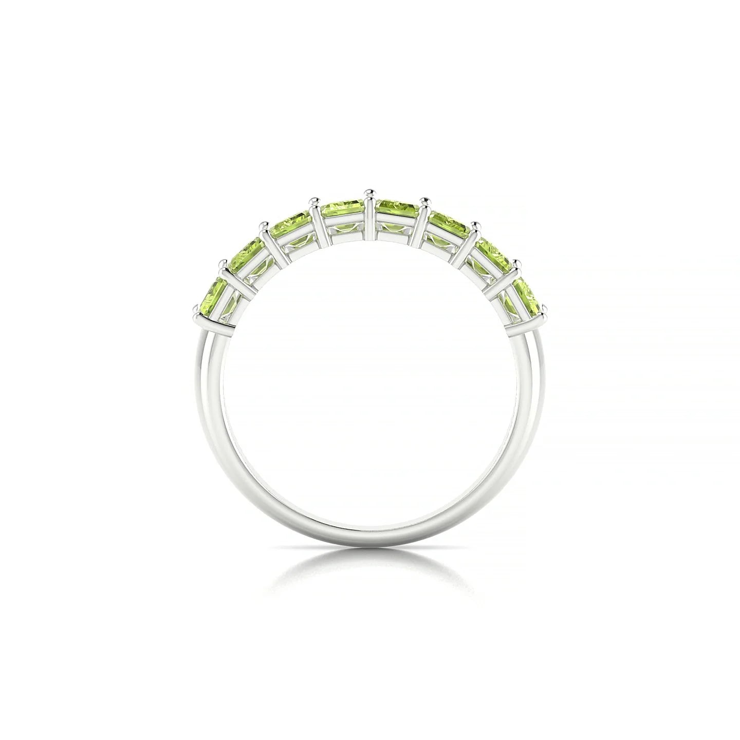 Faith | 18k White Gold 5 x 3 mm Emerald Peridot Ring