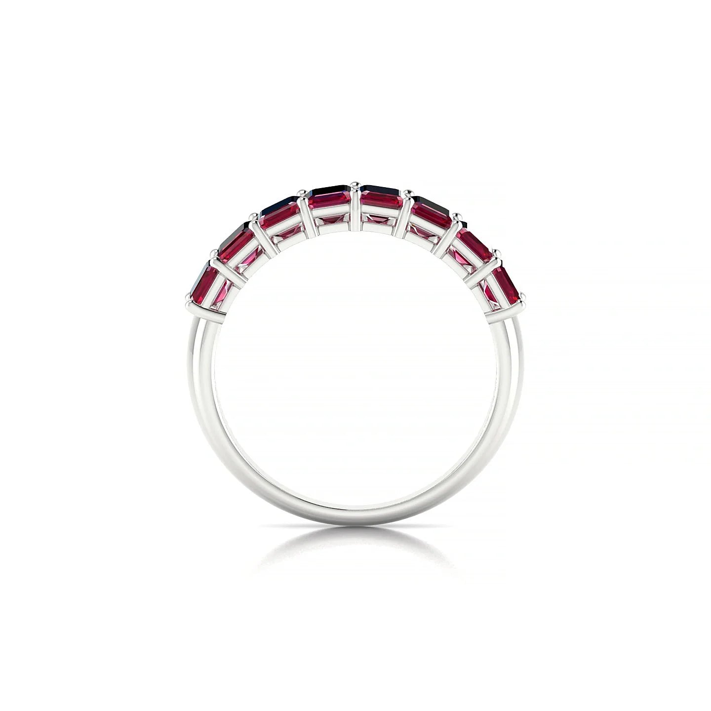 Faith | 18k White Gold 5 x 3 mm Emerald Ruby Ring