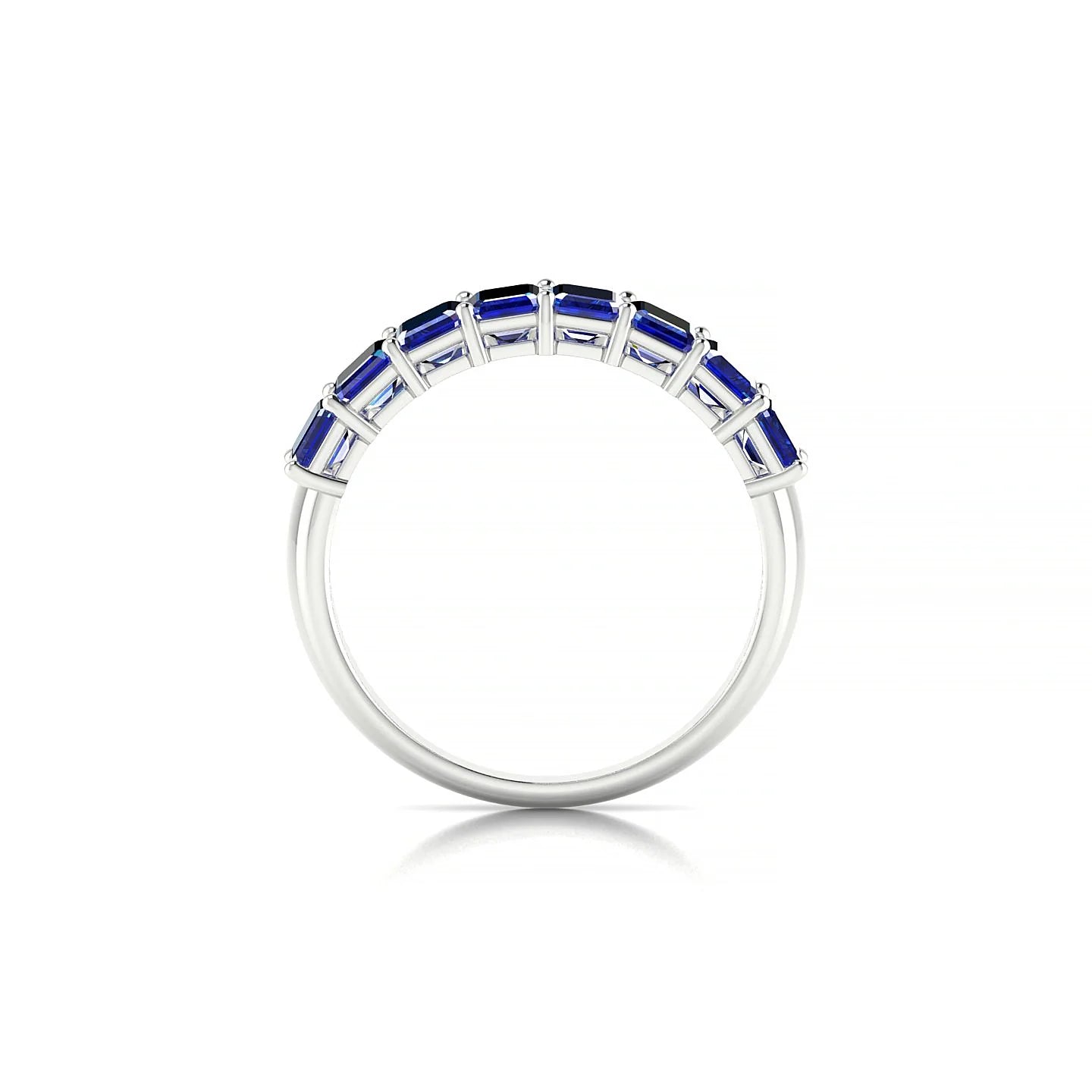 Faith | 18k White Gold 5 x 3 mm Emerald Sapphire Ring