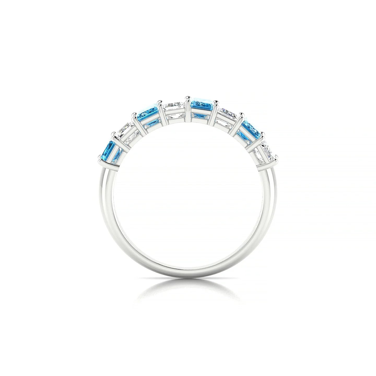 Faith | 18k White Gold 5 x 3 mm Emerald Topaz & Diamond Ring