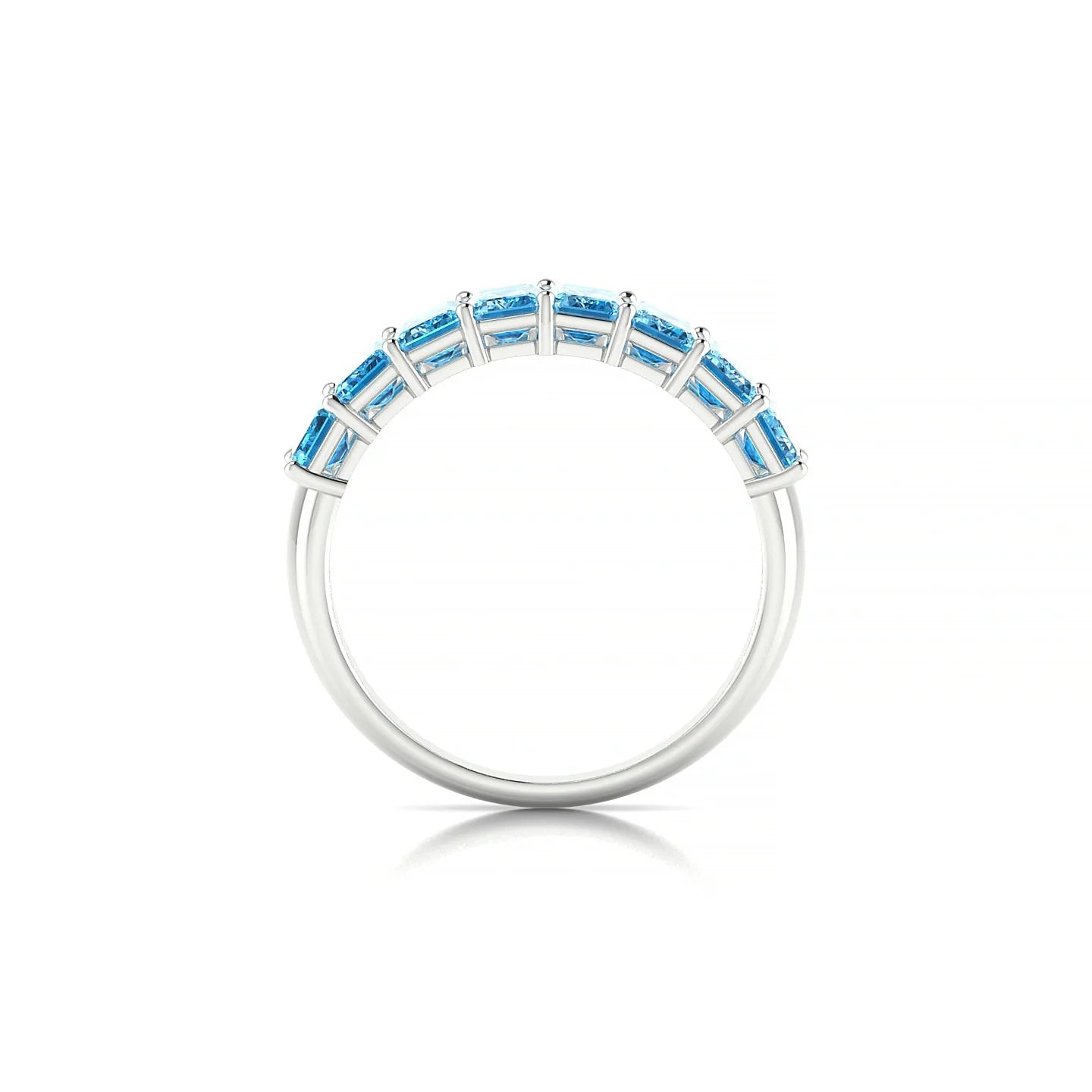 Faith | 18k White Gold 5 x 3 mm Emerald Topaz Ring